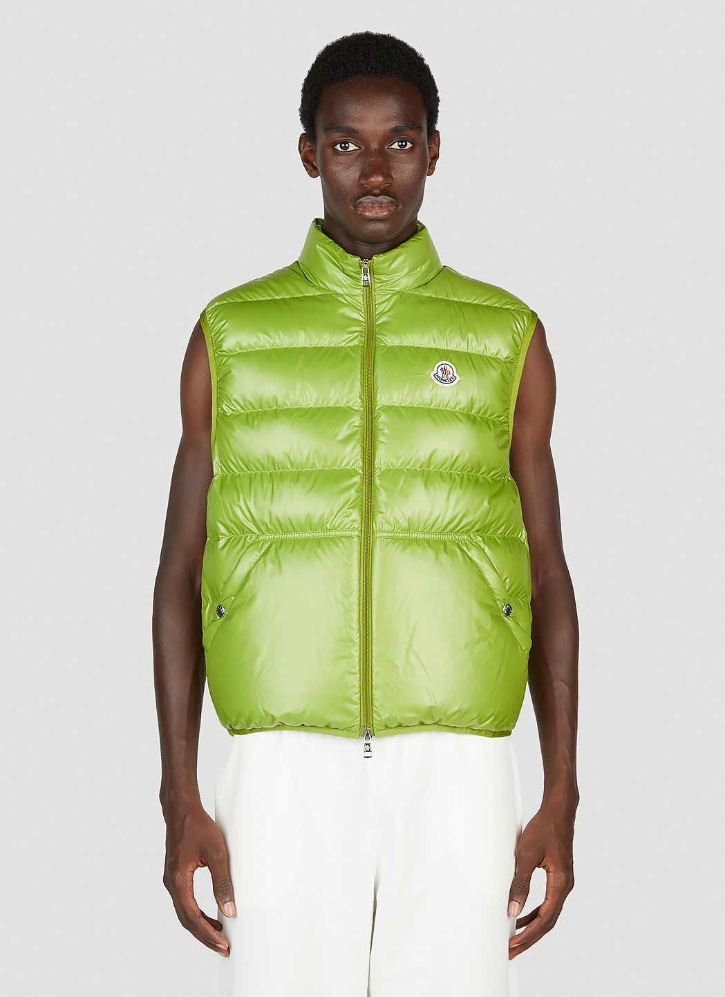 Moncler green gilet deals