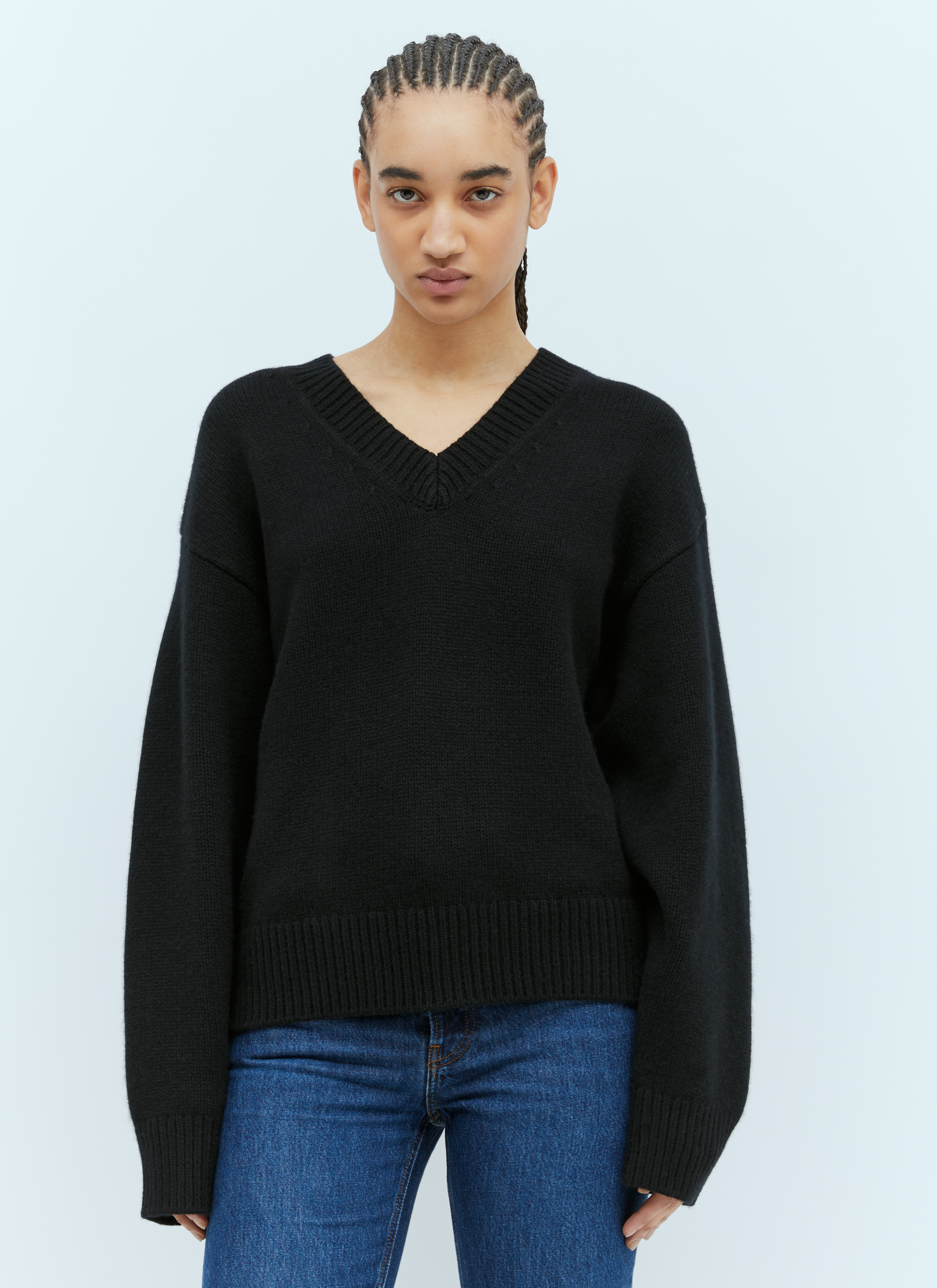 Linea v clearance neck jumper