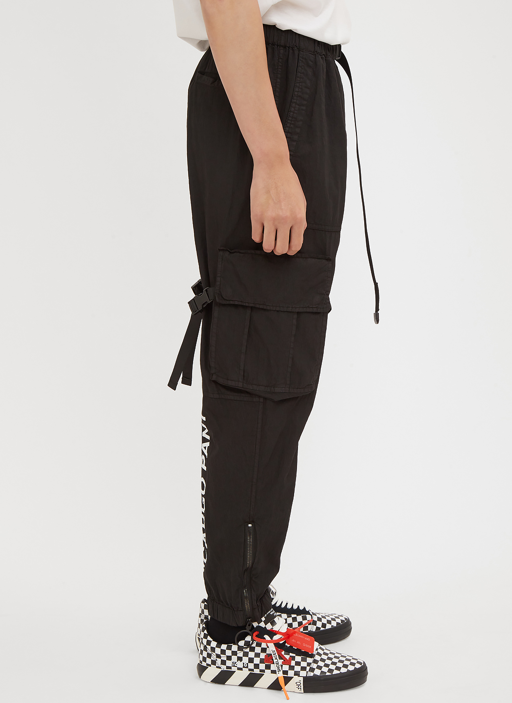 black and white cargo pants