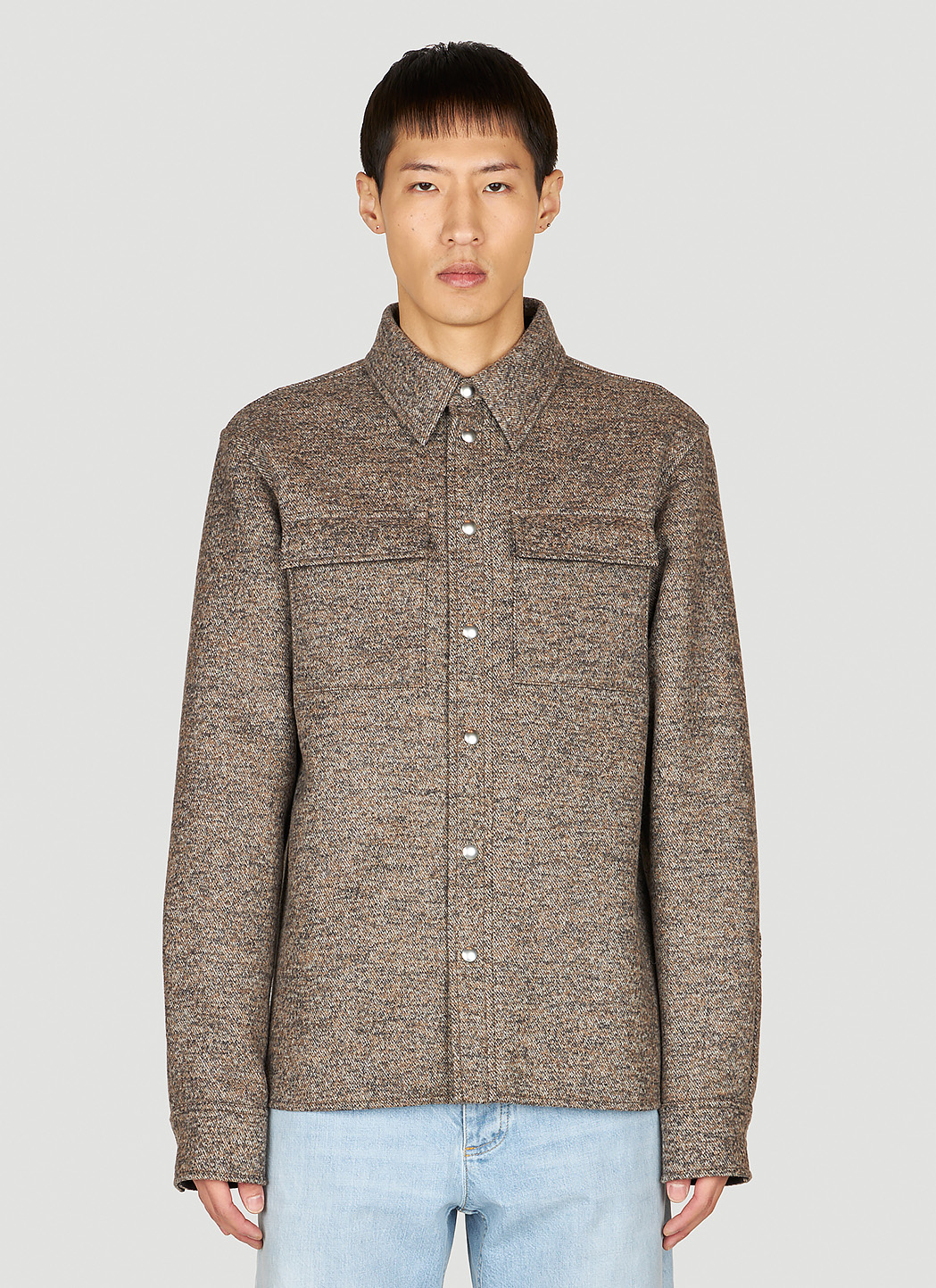 Bottega Veneta Men's Twill Overshirt in Brown | LN-CC®