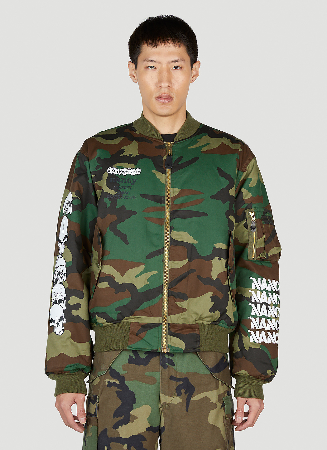 Green canvas bomber on sale jacket