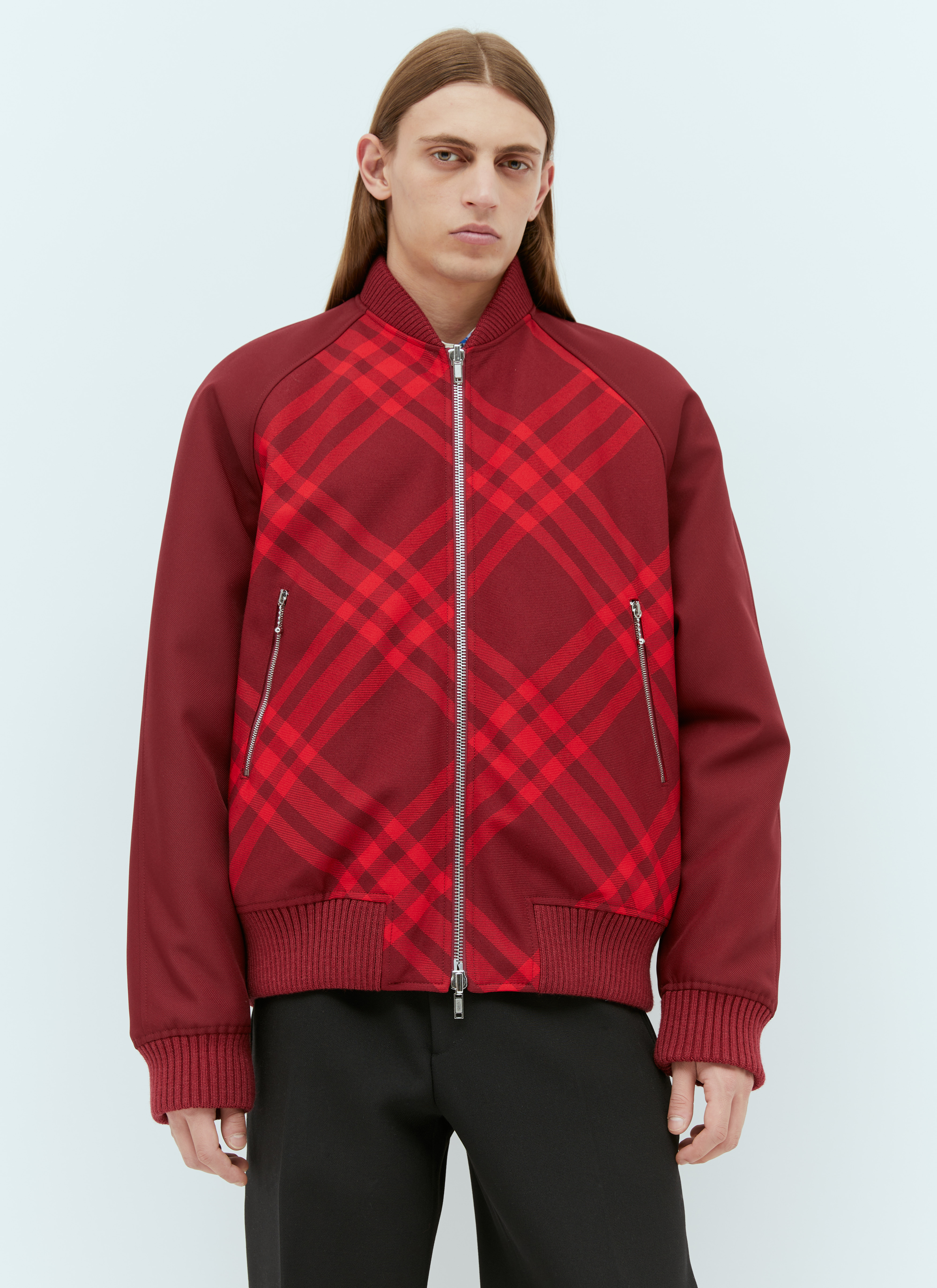 Burberry check hot sale bomber jacket