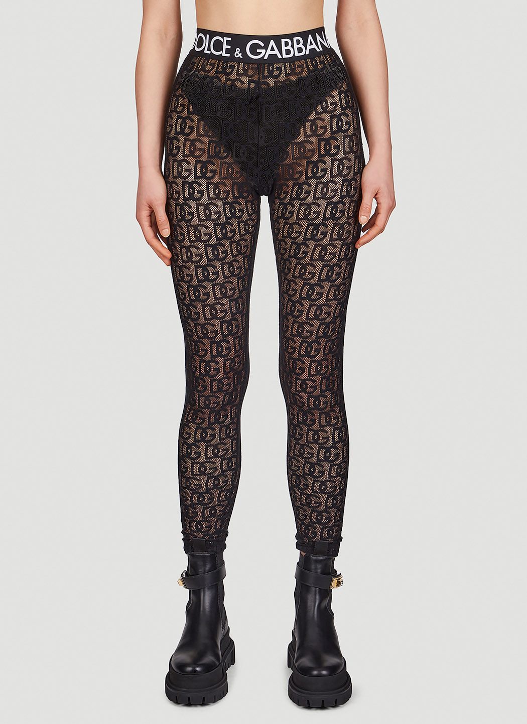 Gucci GG Embroidered Tulle Leggings