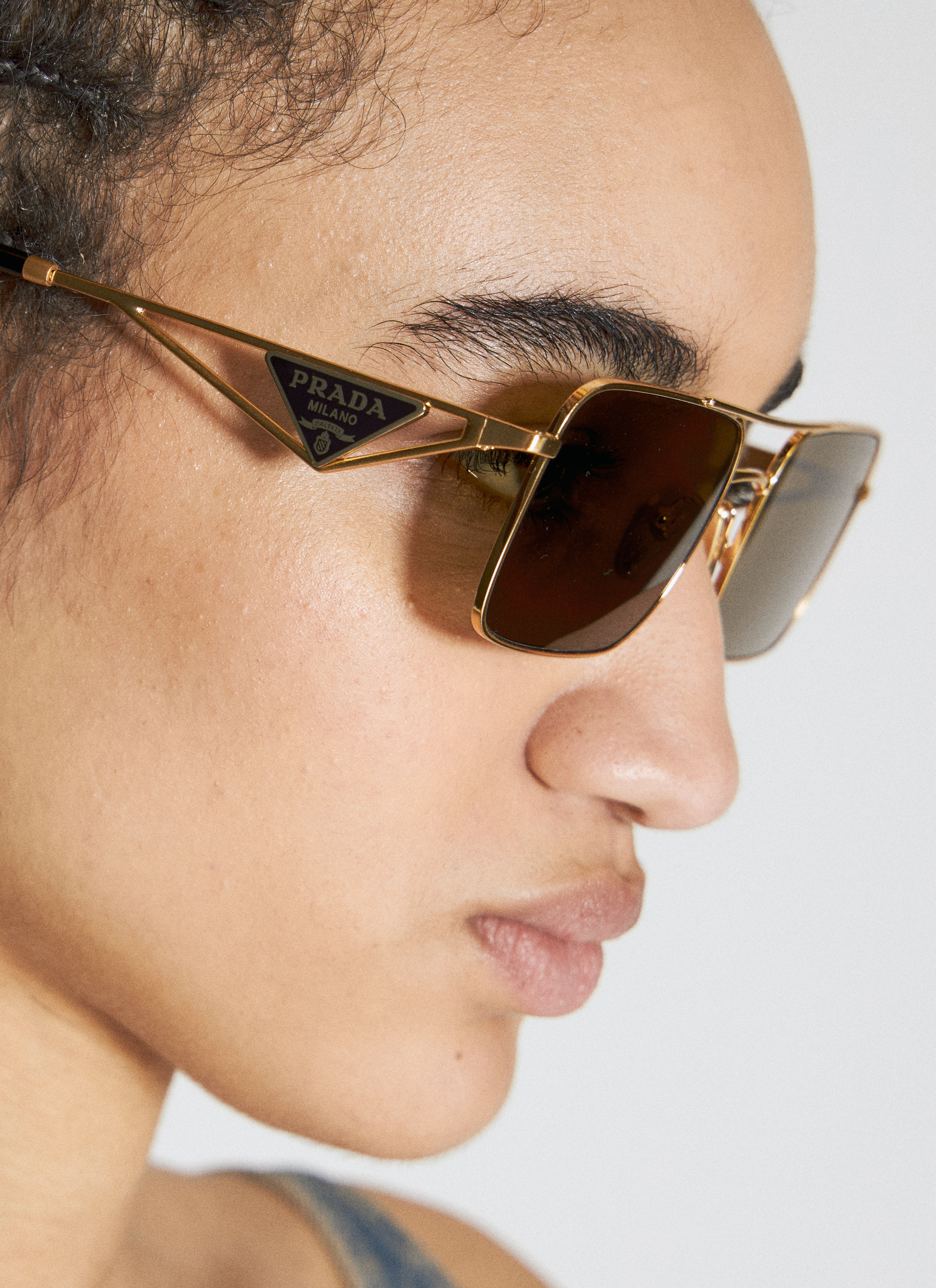 Prada Women s Square Metal Sunglasses in Gold LN CC