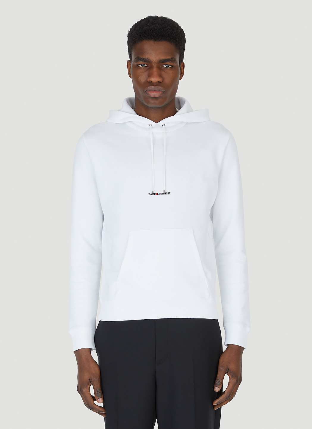 Saint Laurent Men s Rive Gauche Hooded Sweatshirt in White LN CC