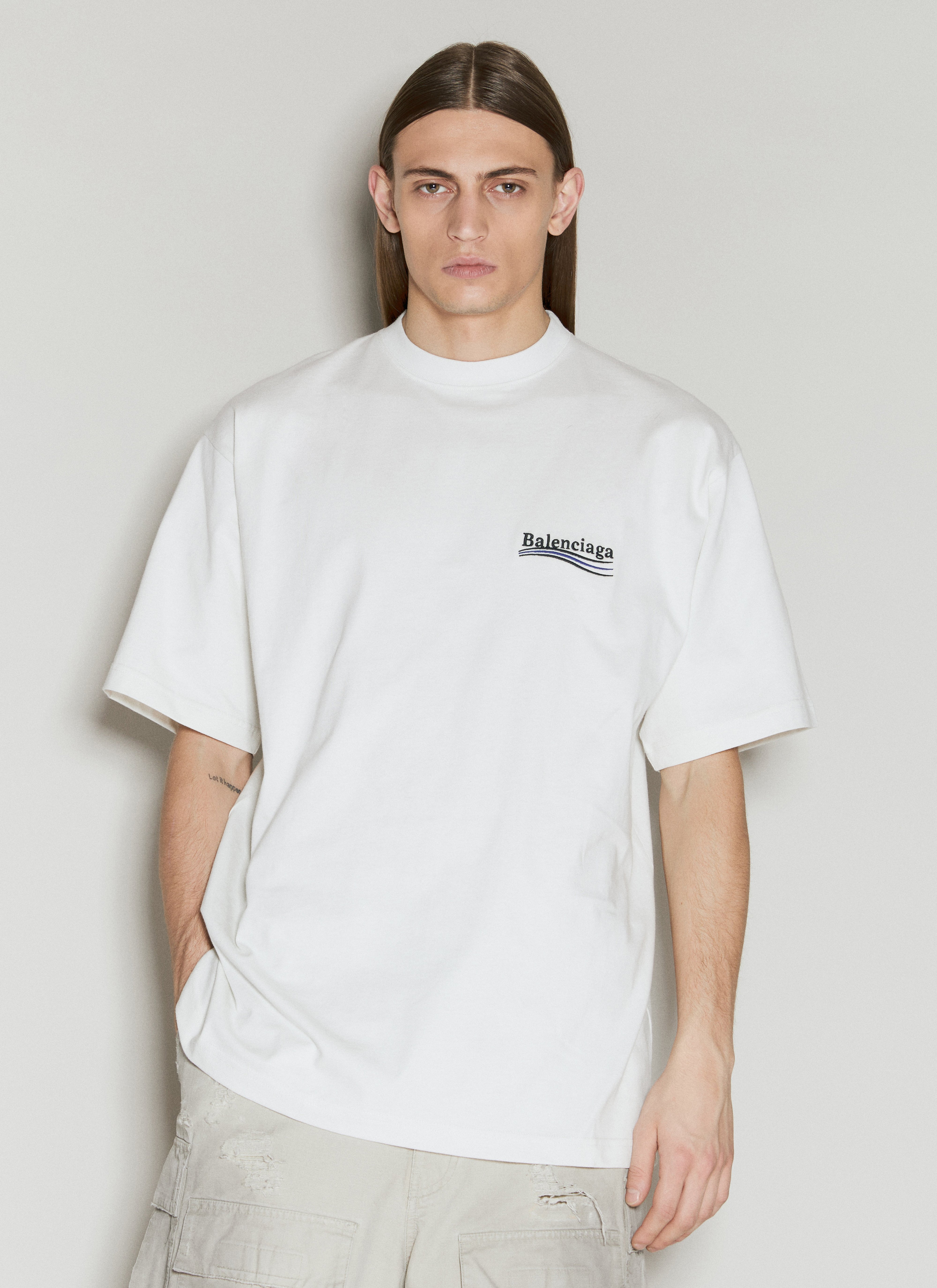 Balenciaga Men s Large Fit T Shirt in White LN CC