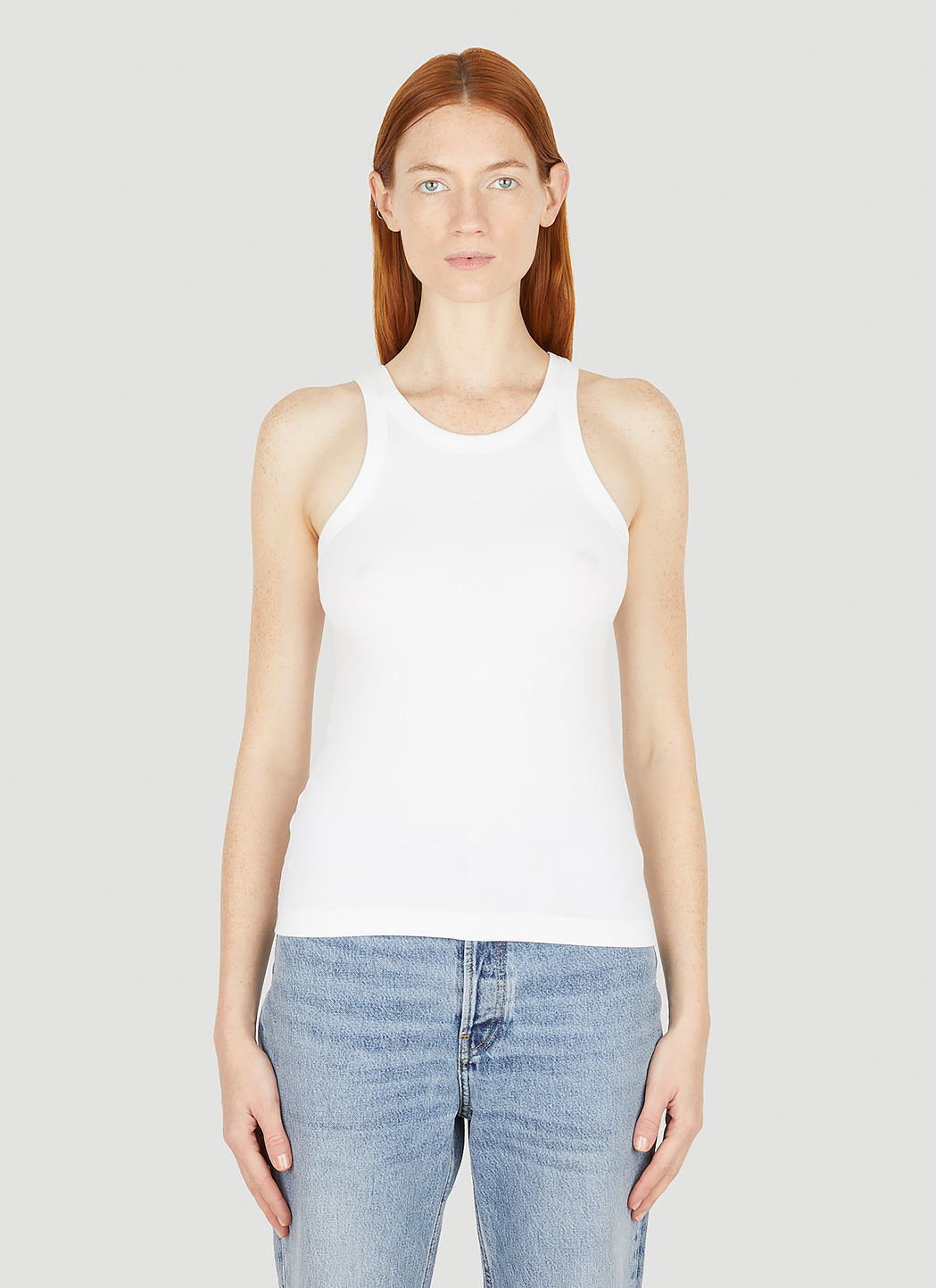 Totême Curved Rib Tank Top in White | LN-CC