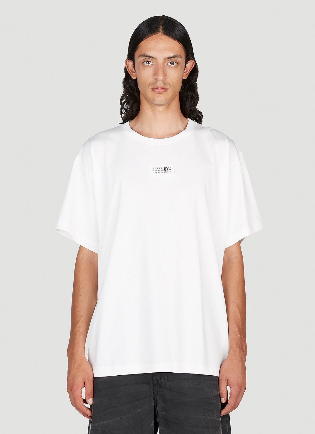 MM6 Maison Margiela Men's' Numerical Logo Oversized T-Shirt in White ...