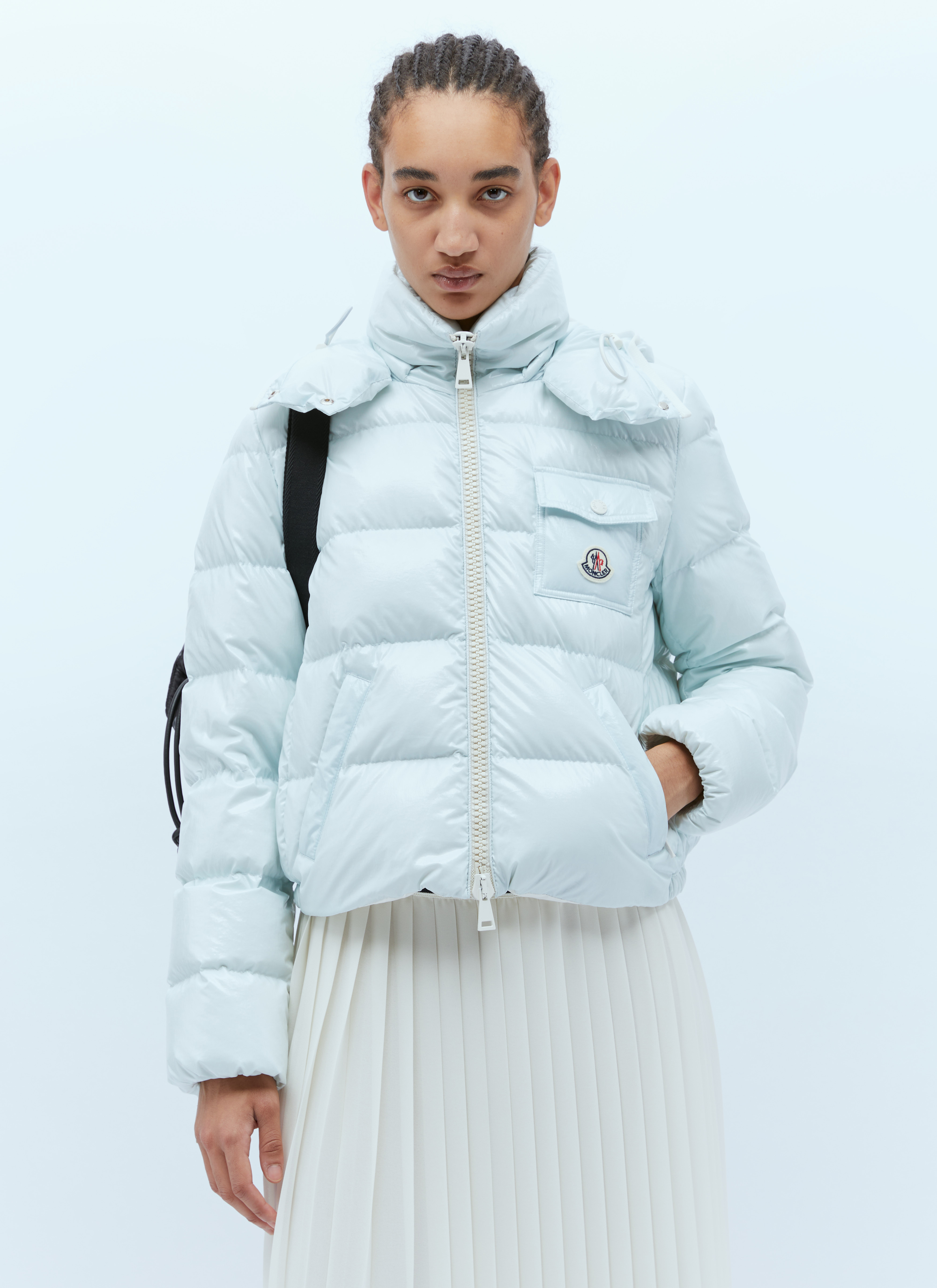 Moncler Women's Andro Short Down Jacket in Blue | LN-CC®
