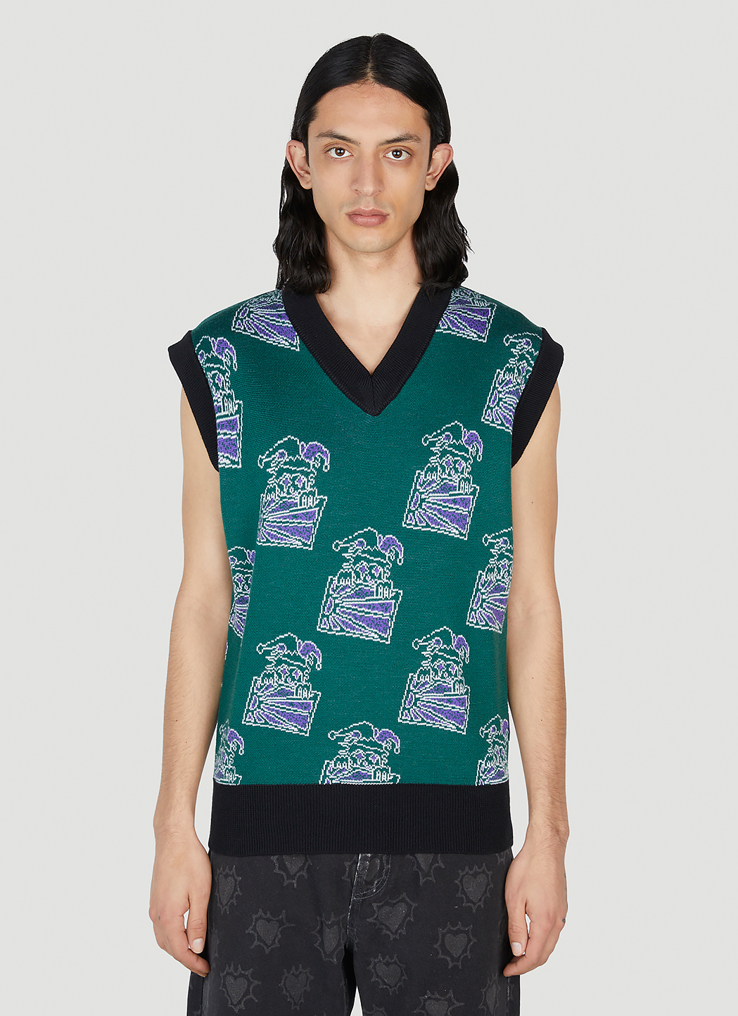 Rassvet Clown Sleeveless Sweater in Green LN CC