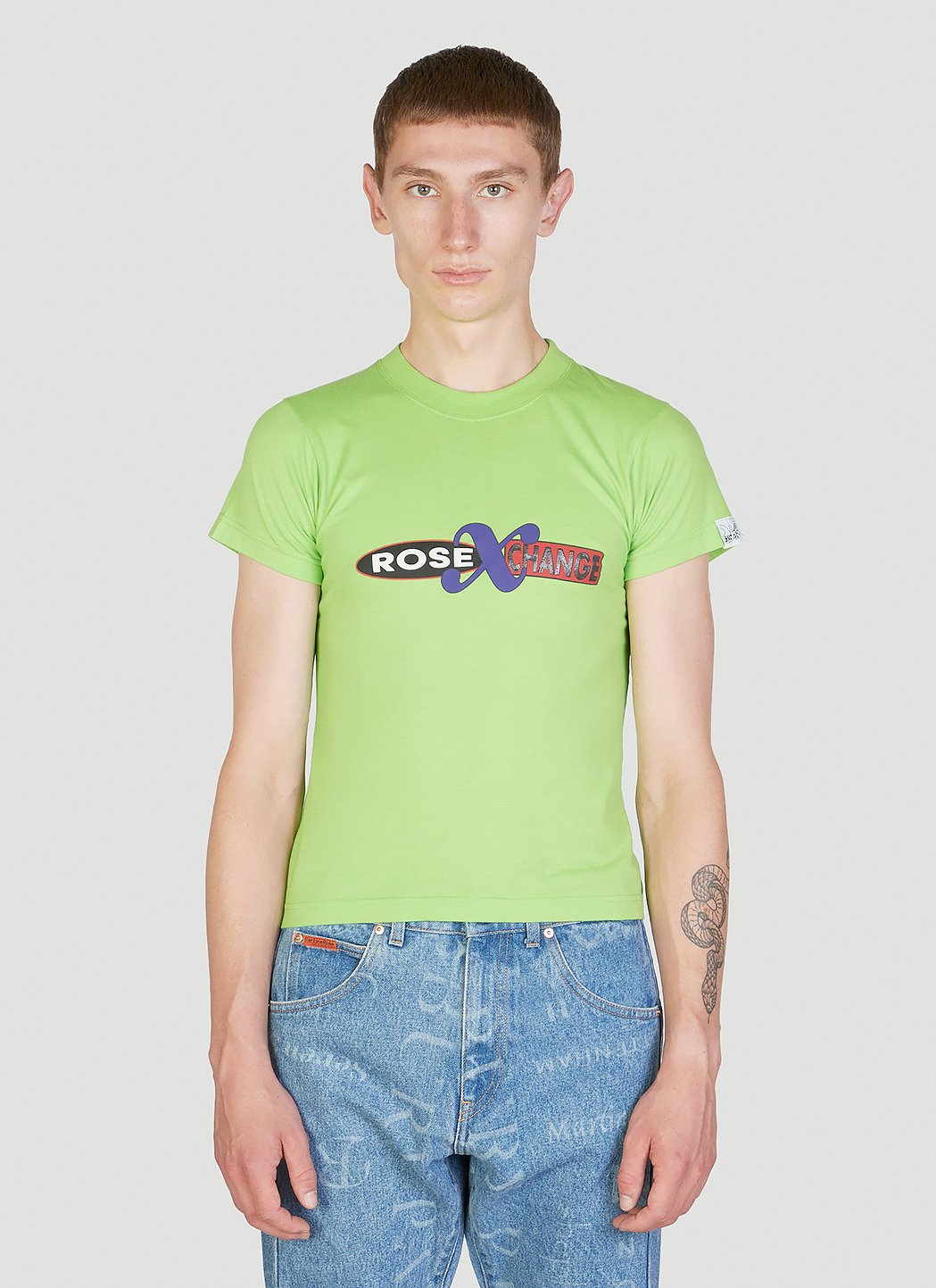 Martine Rose Men's' Shrunken T-Shirt in Green | LN-CC®