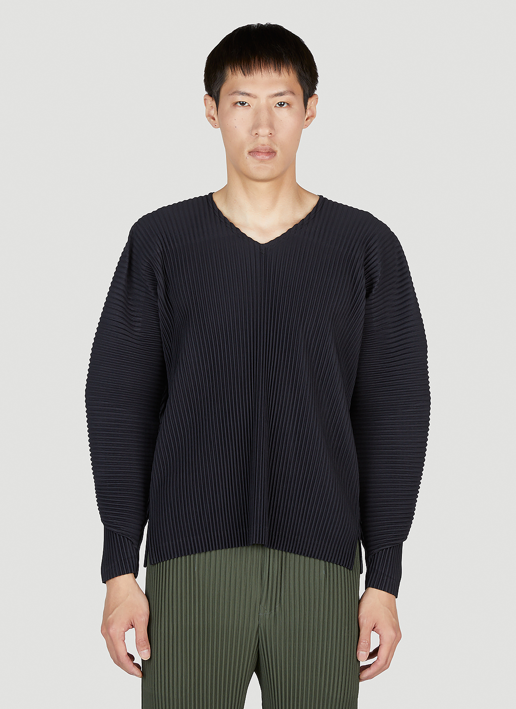 Homme Plissé Issey Miyake Plisse Long Sleeve Top in Black | LN-CC®