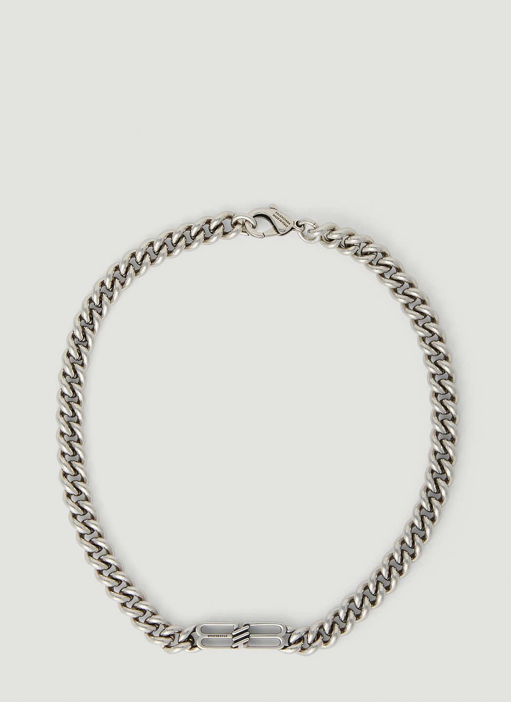 Balenciaga Unisex BB Icon Gourmette Necklace in Silver | LN-CC®