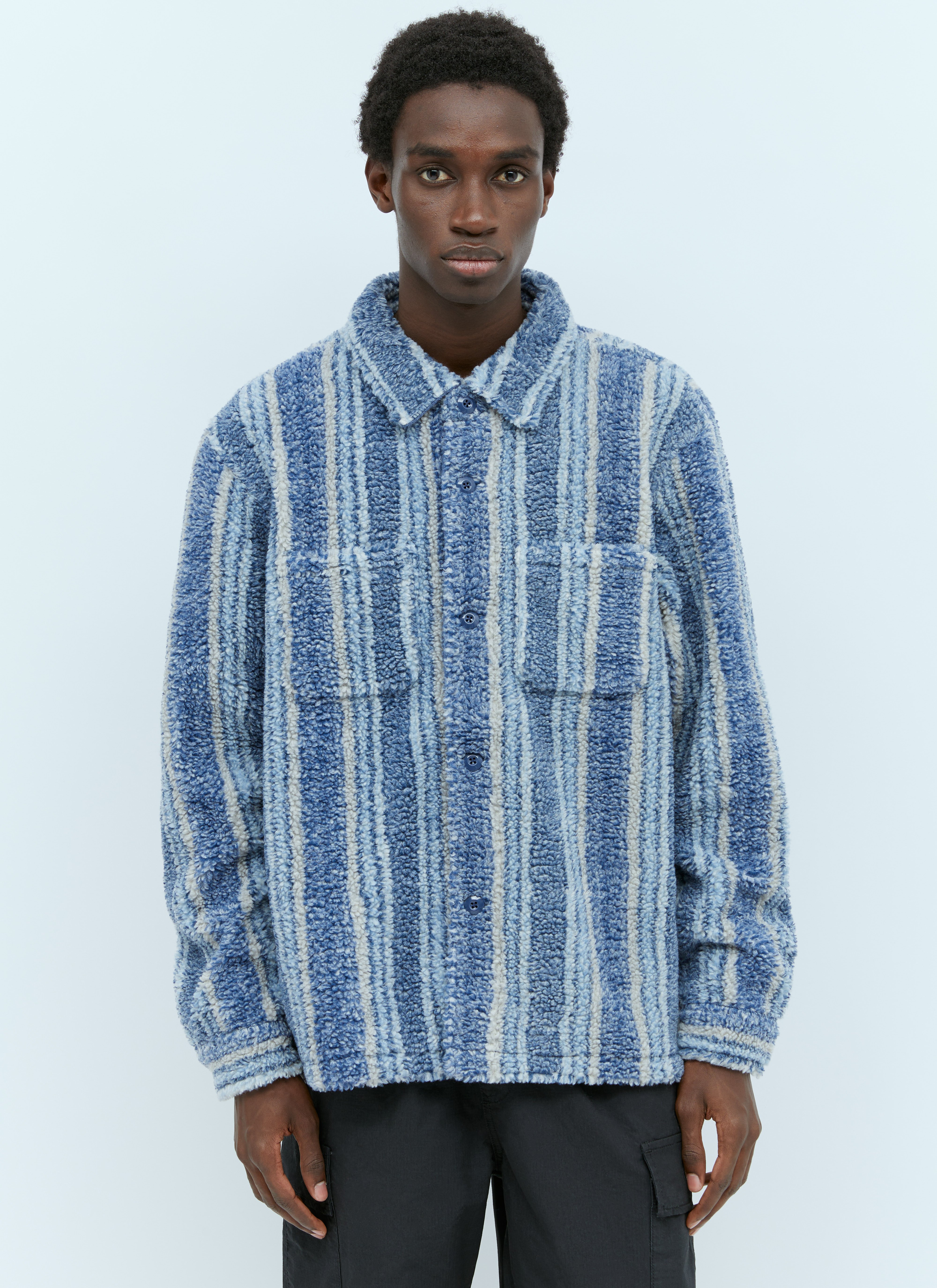 Stussy engineer discount stripe shirt