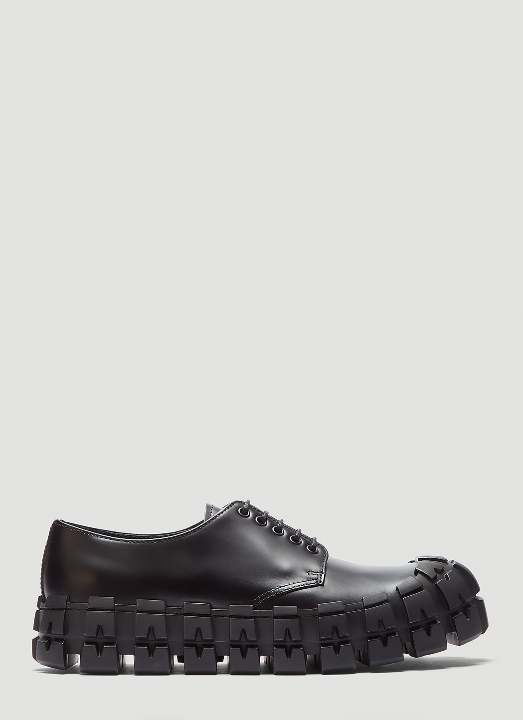 Prada 男士Leather Derby Shoes Black | LN-CC®