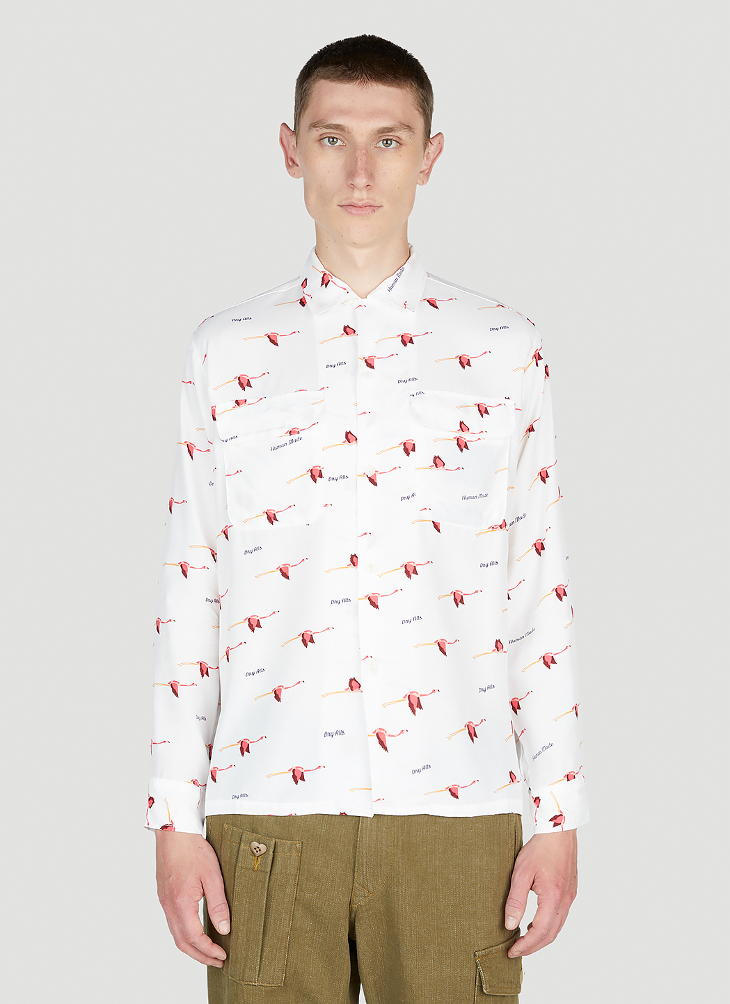 Human Made Men's Flamingo Shirt in White | LN-CC®