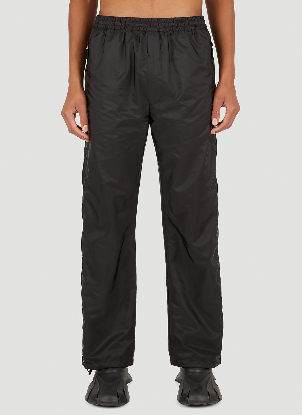 Prada Logo Plaque Track Pants in Black LN CC