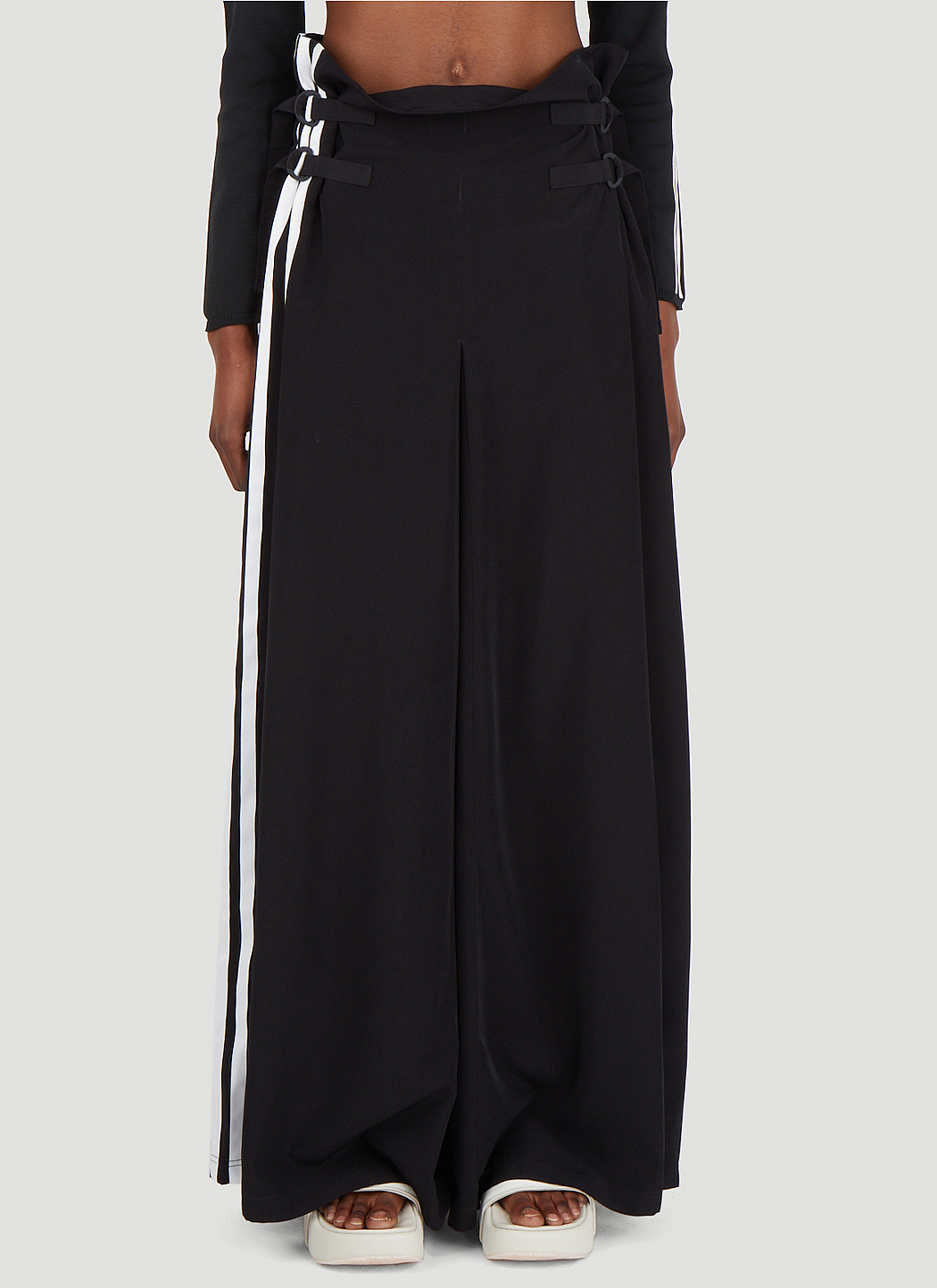 Y-3 CH1 Long Pleated Skirt in Black | LN-CC