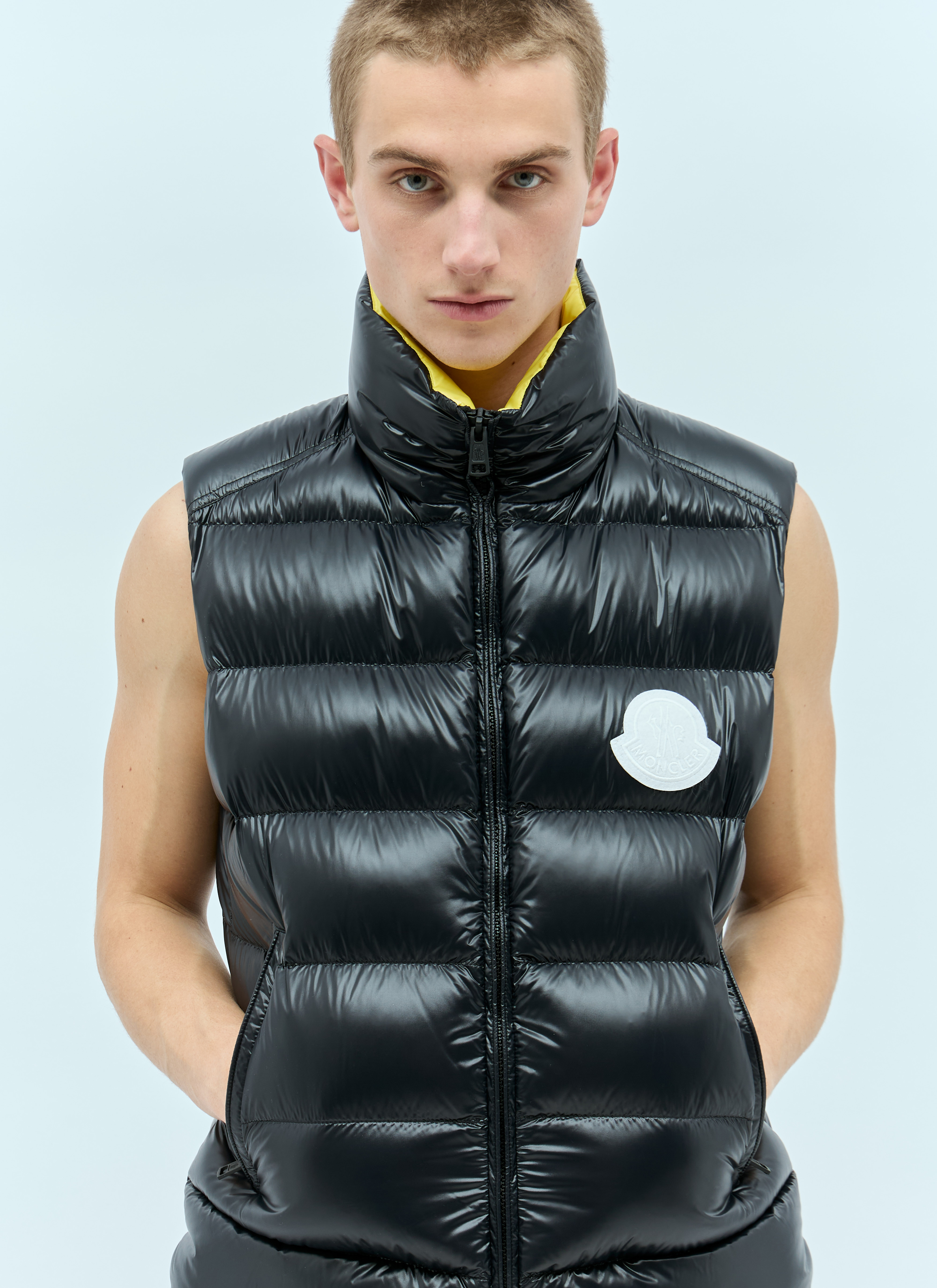 Shiny hotsell black gilet