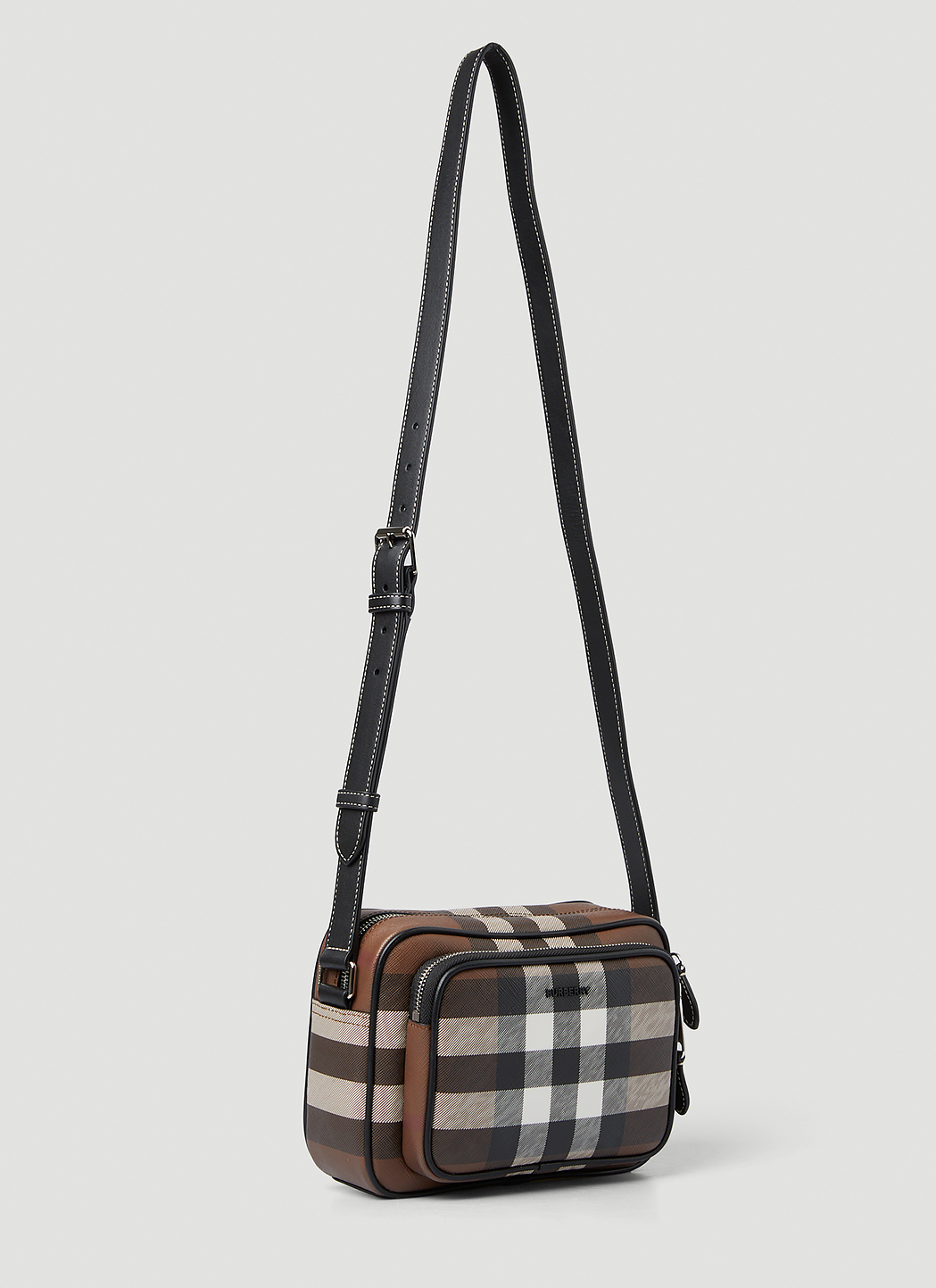 Muswell Leather Trimmed Crossbody Bag in Grey - Burberry