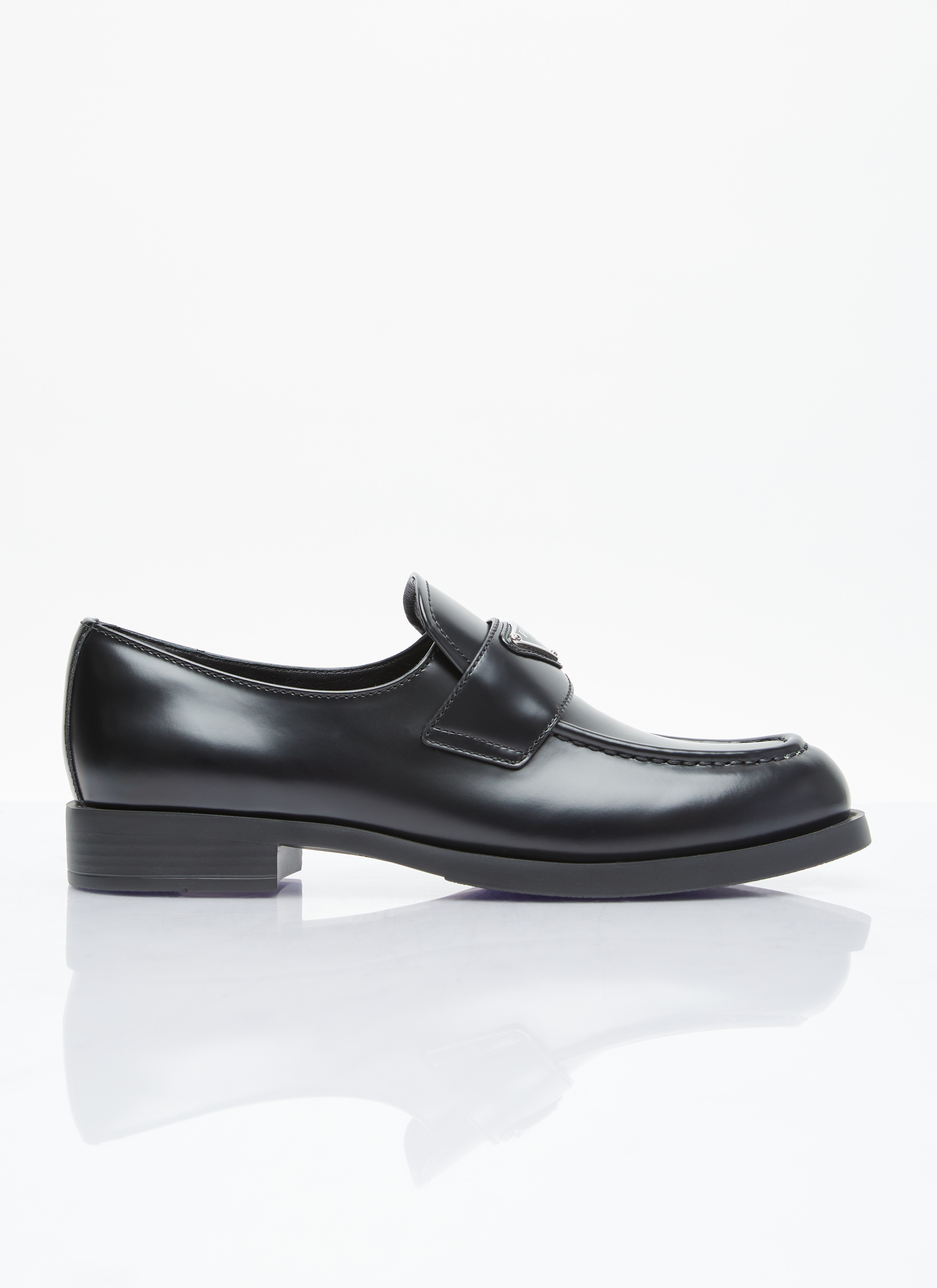 Prada Women s Brushed Leather Loafers in Black LN CC