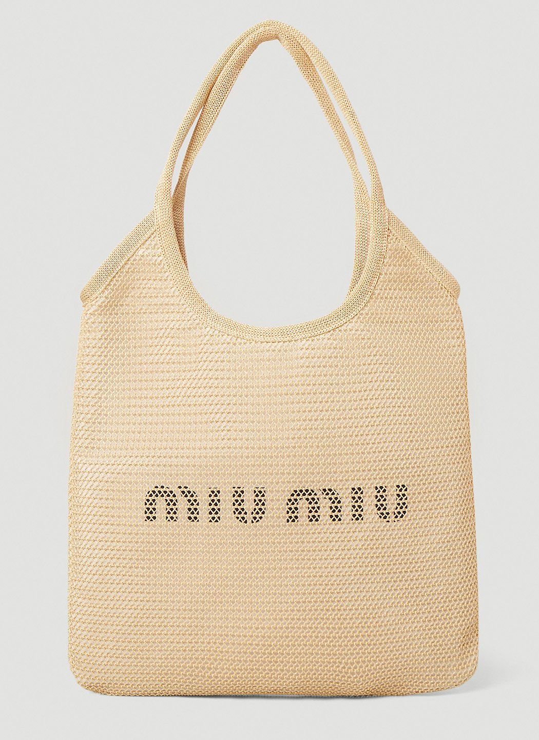 Miu Miu logo-embroidered woven tote bag | Smart Closet