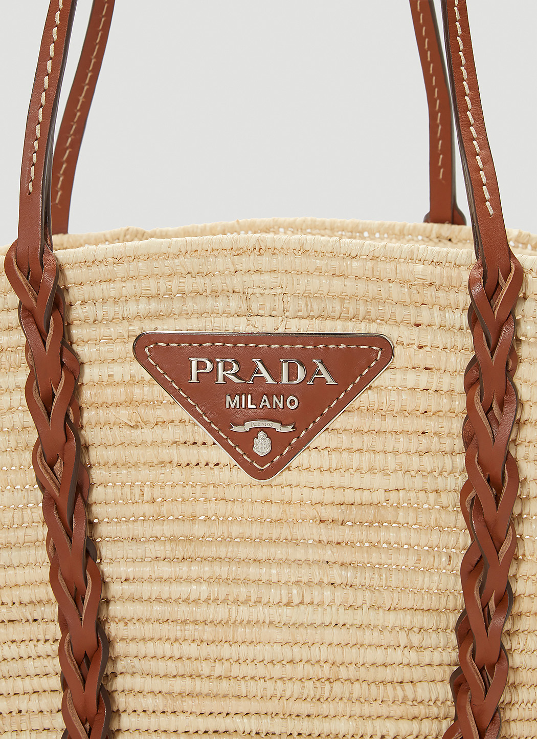 Prada Women's Straw Tote Bag in Beige | LN-CC