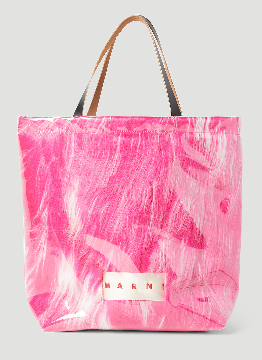 Marni Contained Faux Fur Tote Bag in Pink | LN-CC®