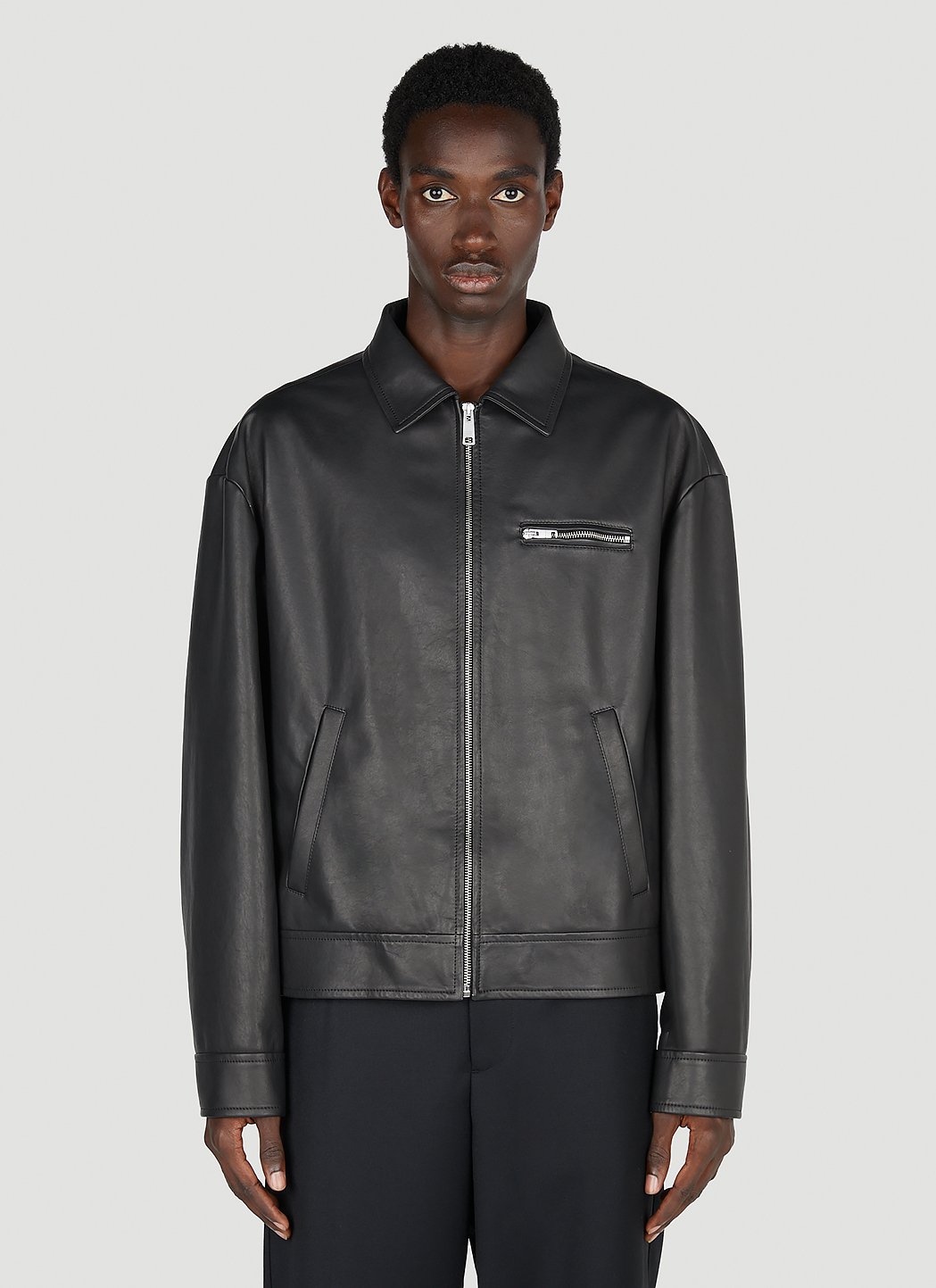 Men's prada discount leather jacket