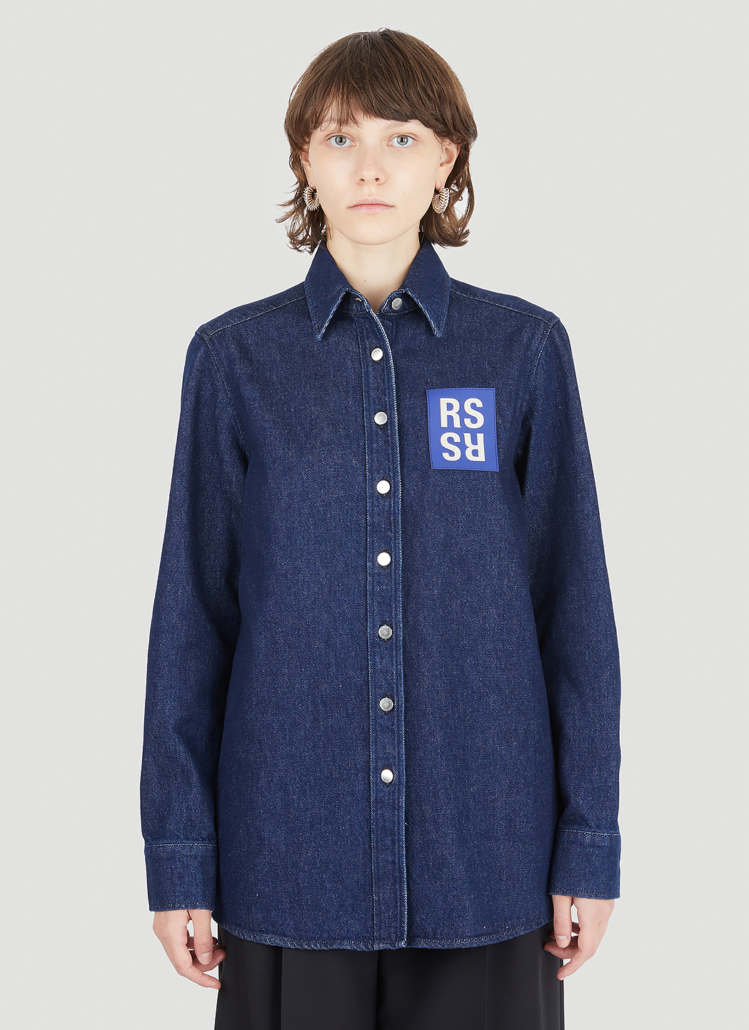 Raf simons denim sales patch shirt