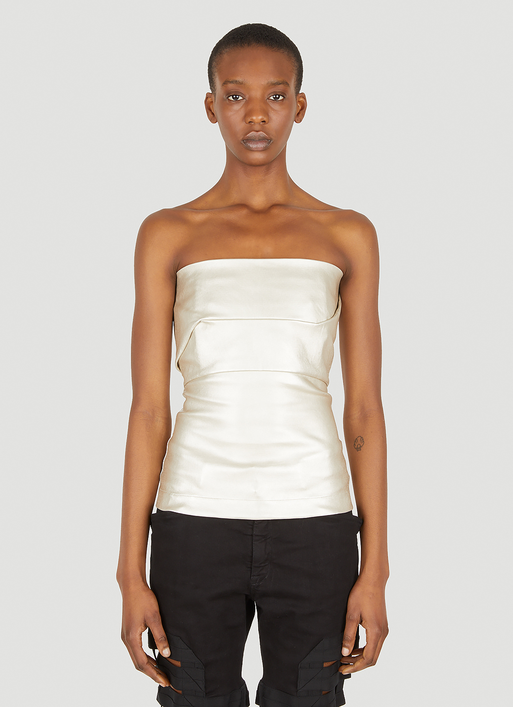 Rick Owens Women's Bustier Strapless Top in Silver