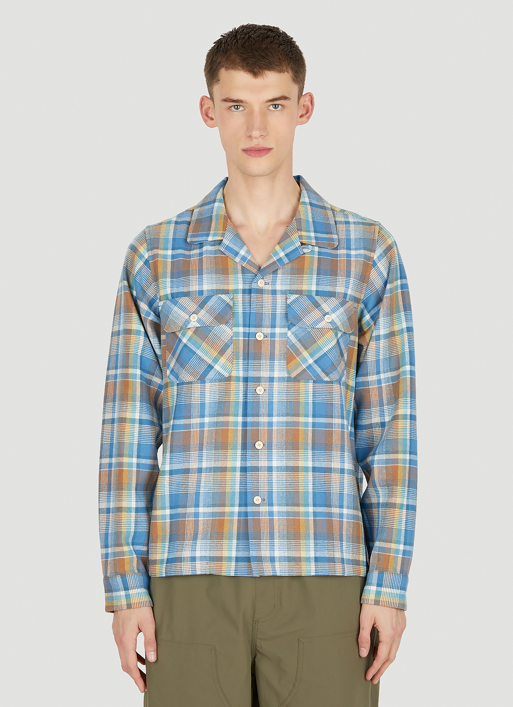 Visvim Men s Boomer Check Shirt in Blue LN CC