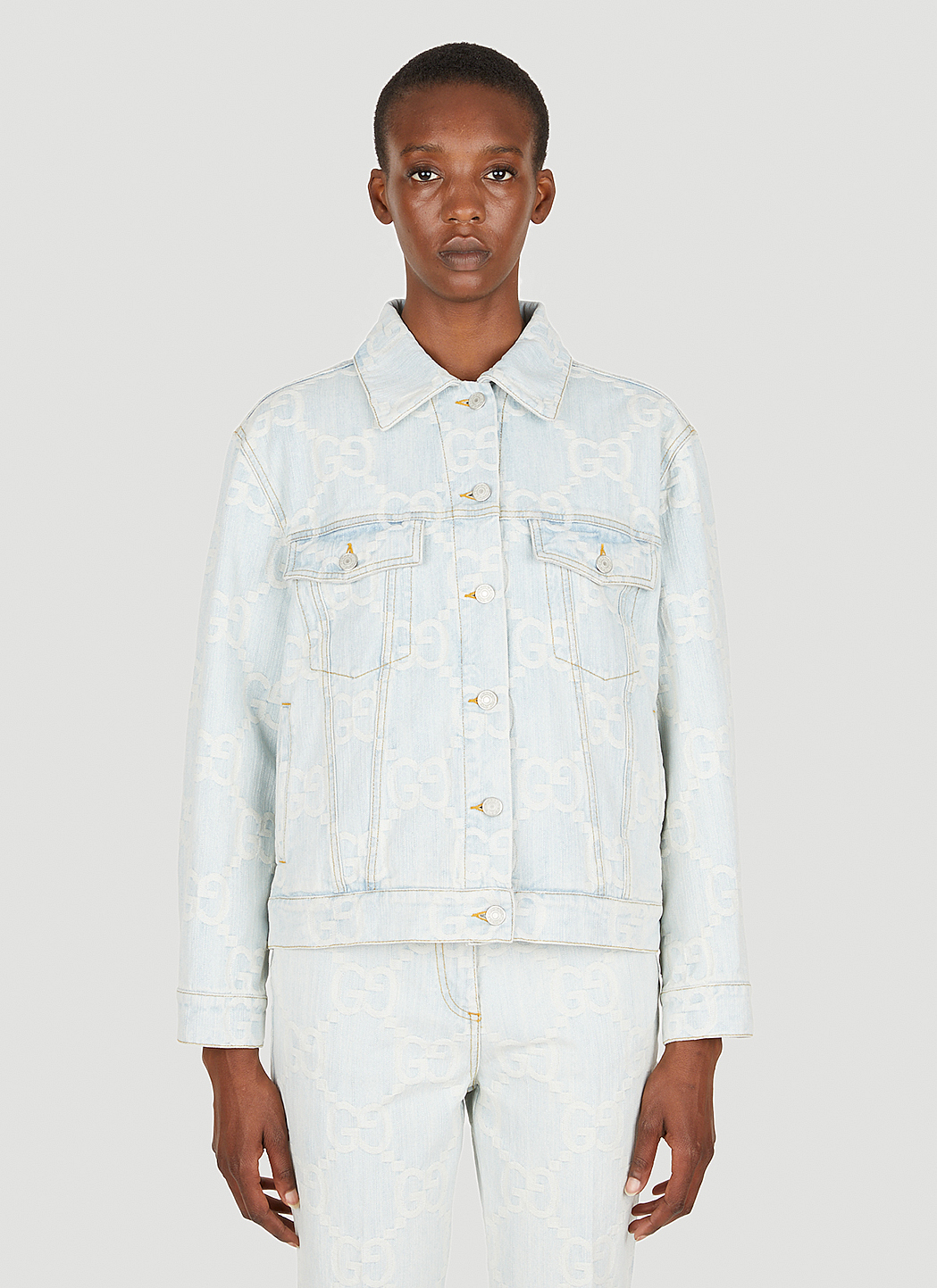 Gucci white shop denim jacket