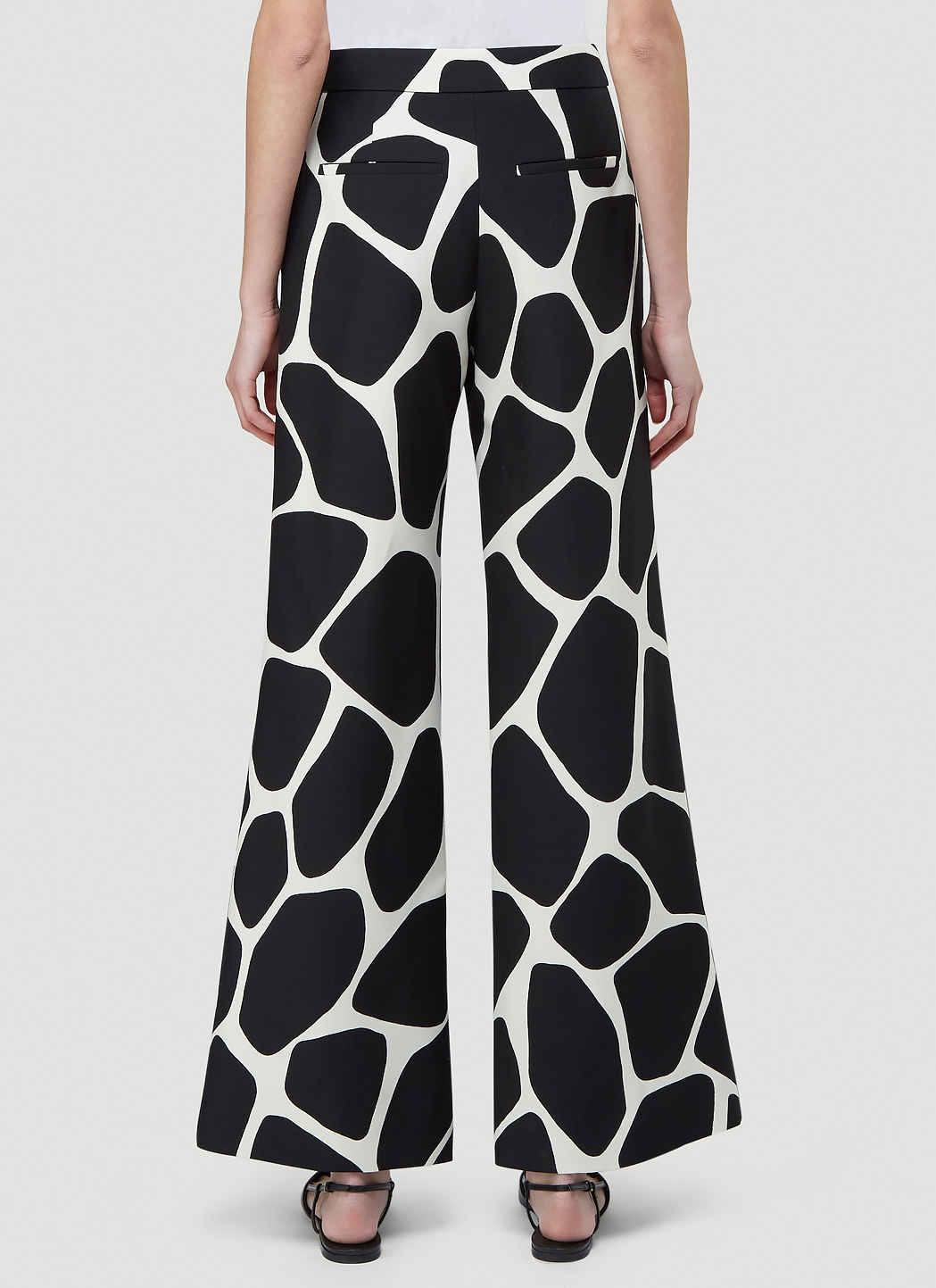 Giraffe Print Crepe Pants In Black LN CC   Val0239008 Blk 03 