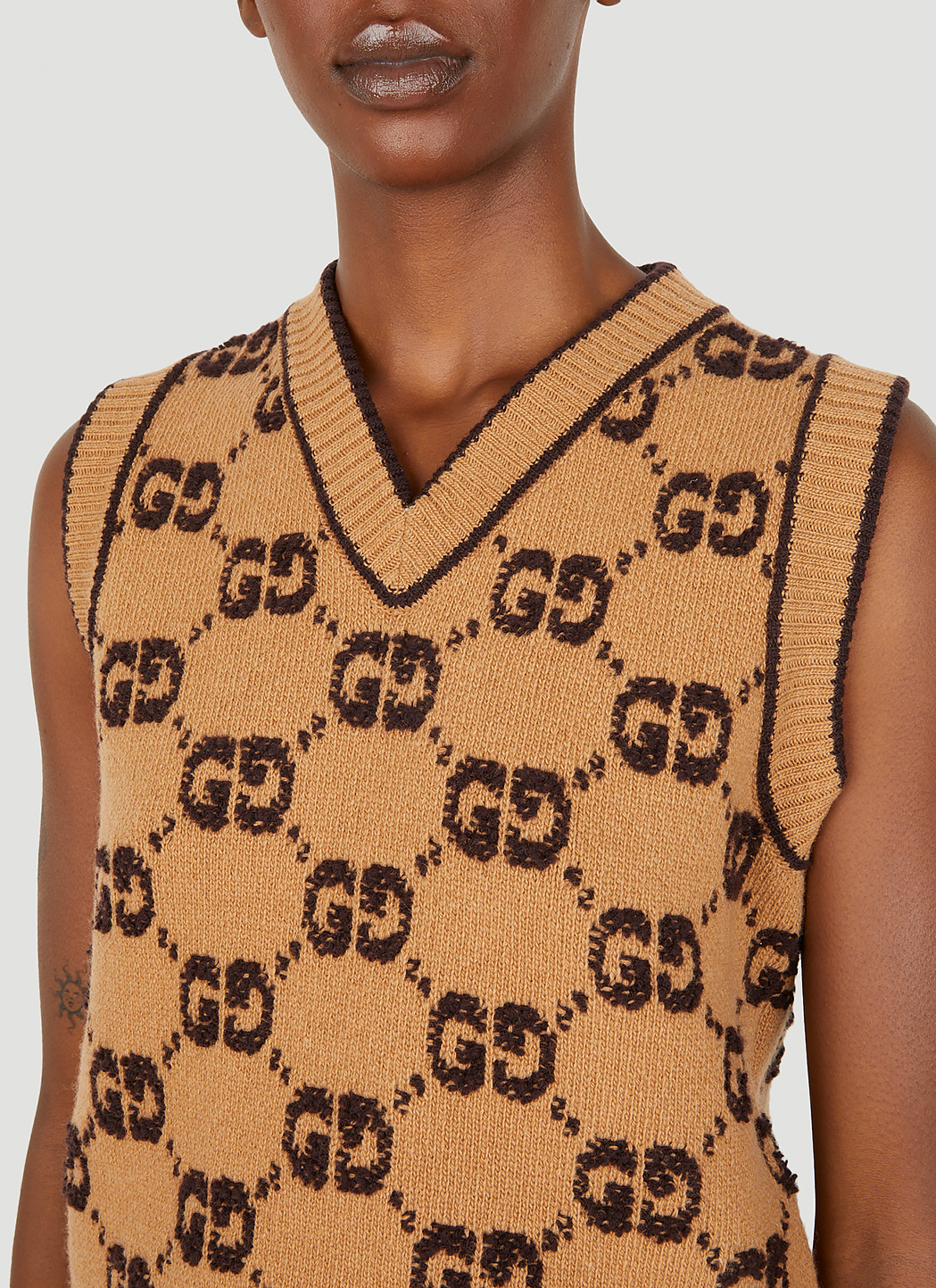 Gucci GG Jacquard Sleeveless Sweater Smart Closet