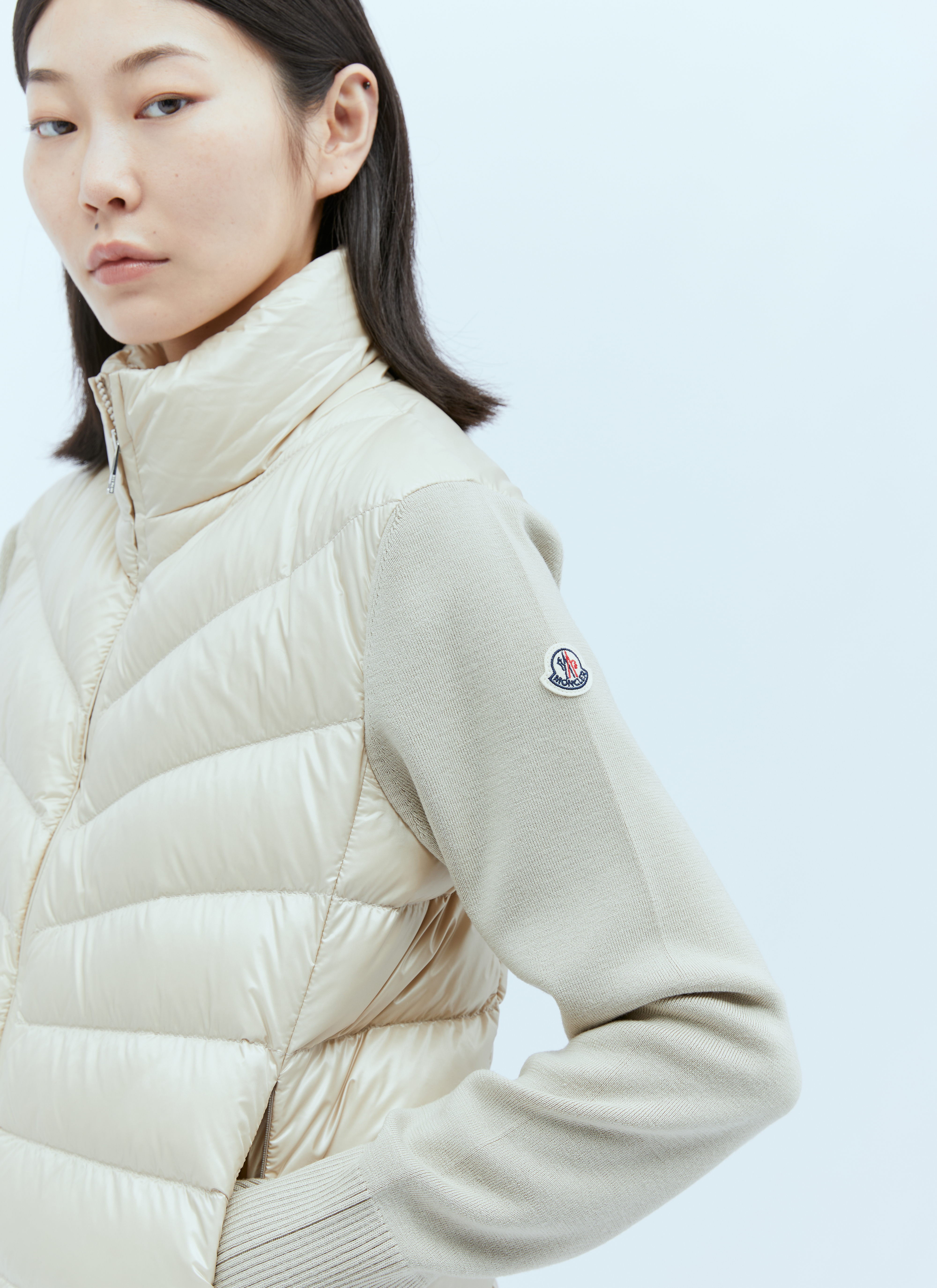 Moncler Padded Cardigan in Beige LN CC