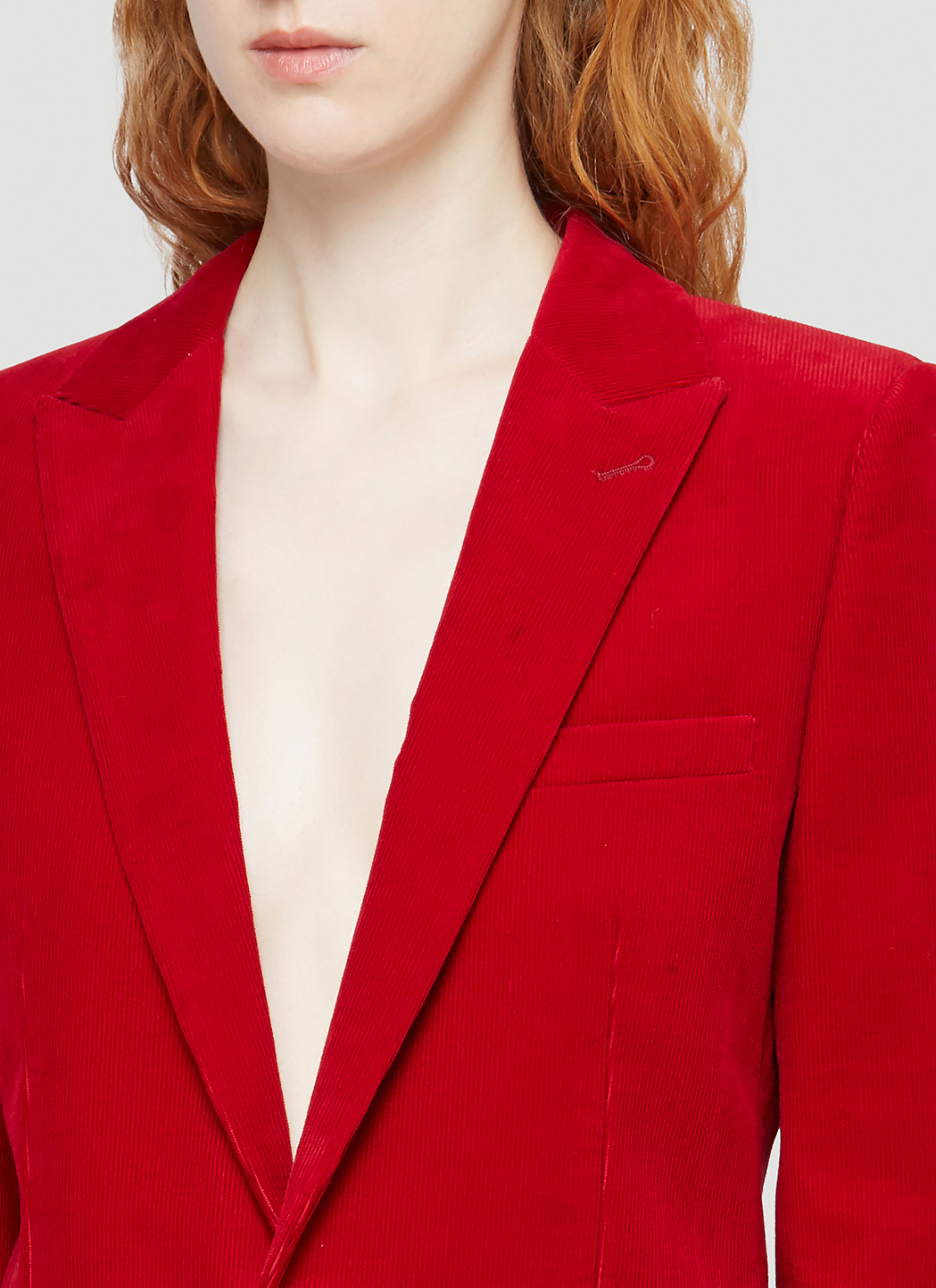 Saint Laurent Corduroy Blazer In Red Ln Cc