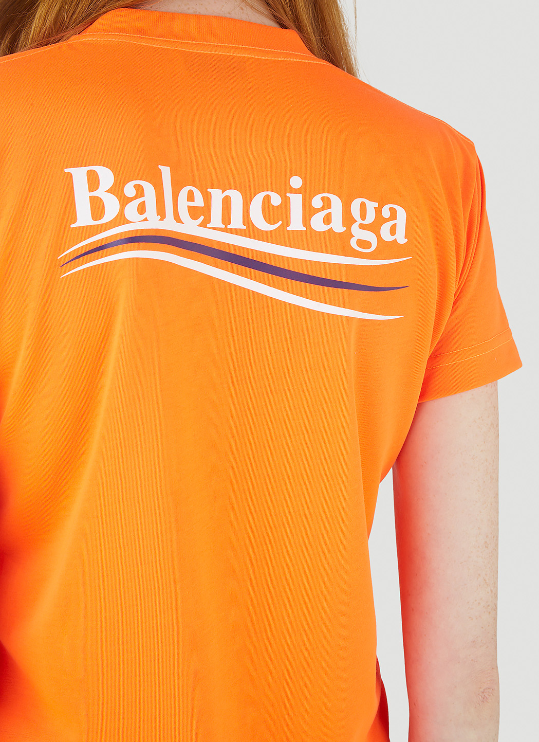 Balenciaga Women's Logo Slim-Fit T-Shirt in Orange | LN-CC