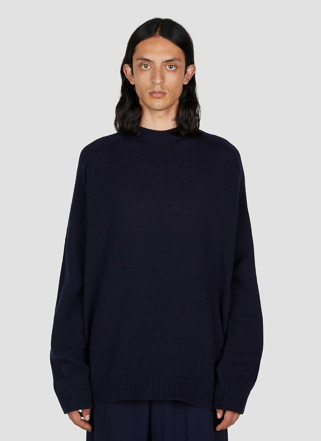 Raf Simons Men's' Graphic Patch Sweater in Navy | LN-CC®