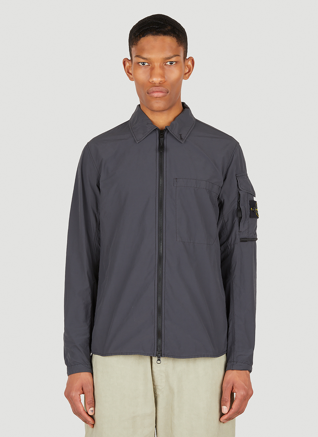 Stone island overshirt outlet grey