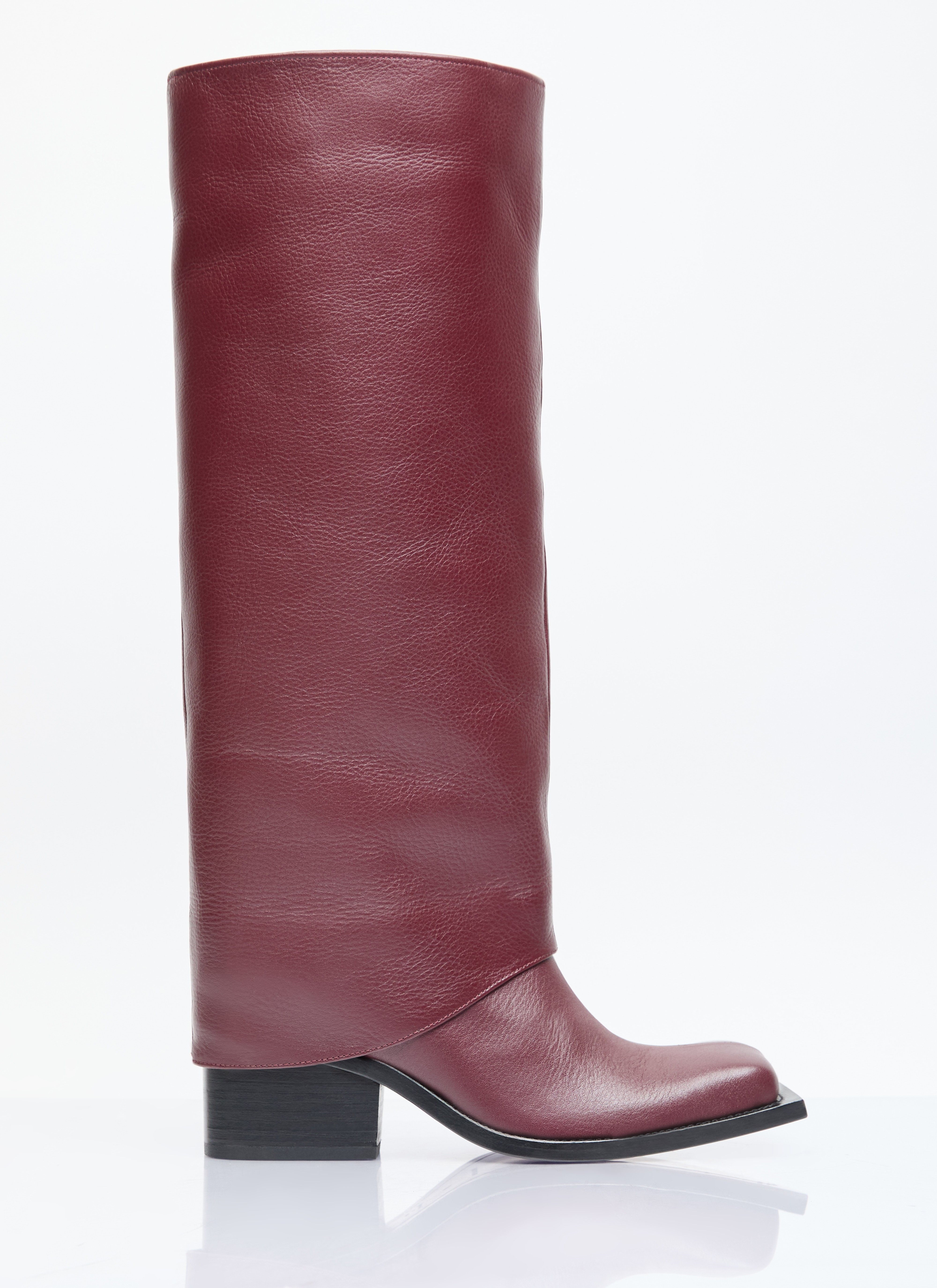 Fidan Novruzova Women's' Havva Leather Boots in Burgundy | LN-CC®