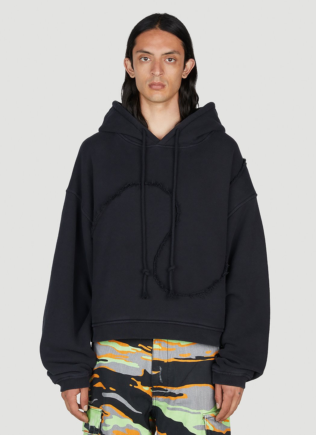 ERL Men's' Swirl Hooded Sweatshirt in Black | LN-CC®