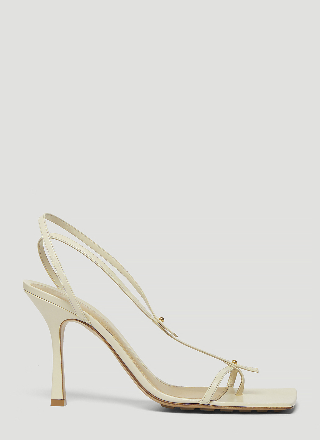 Bottega Veneta Stretch Heeled Sandals in White | LN-CC