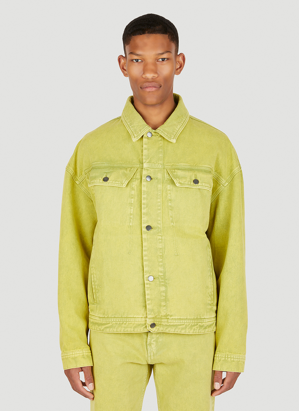 A-COLD-WALL* Unisex Overdye Denim Jacket in Green | LN-CC®