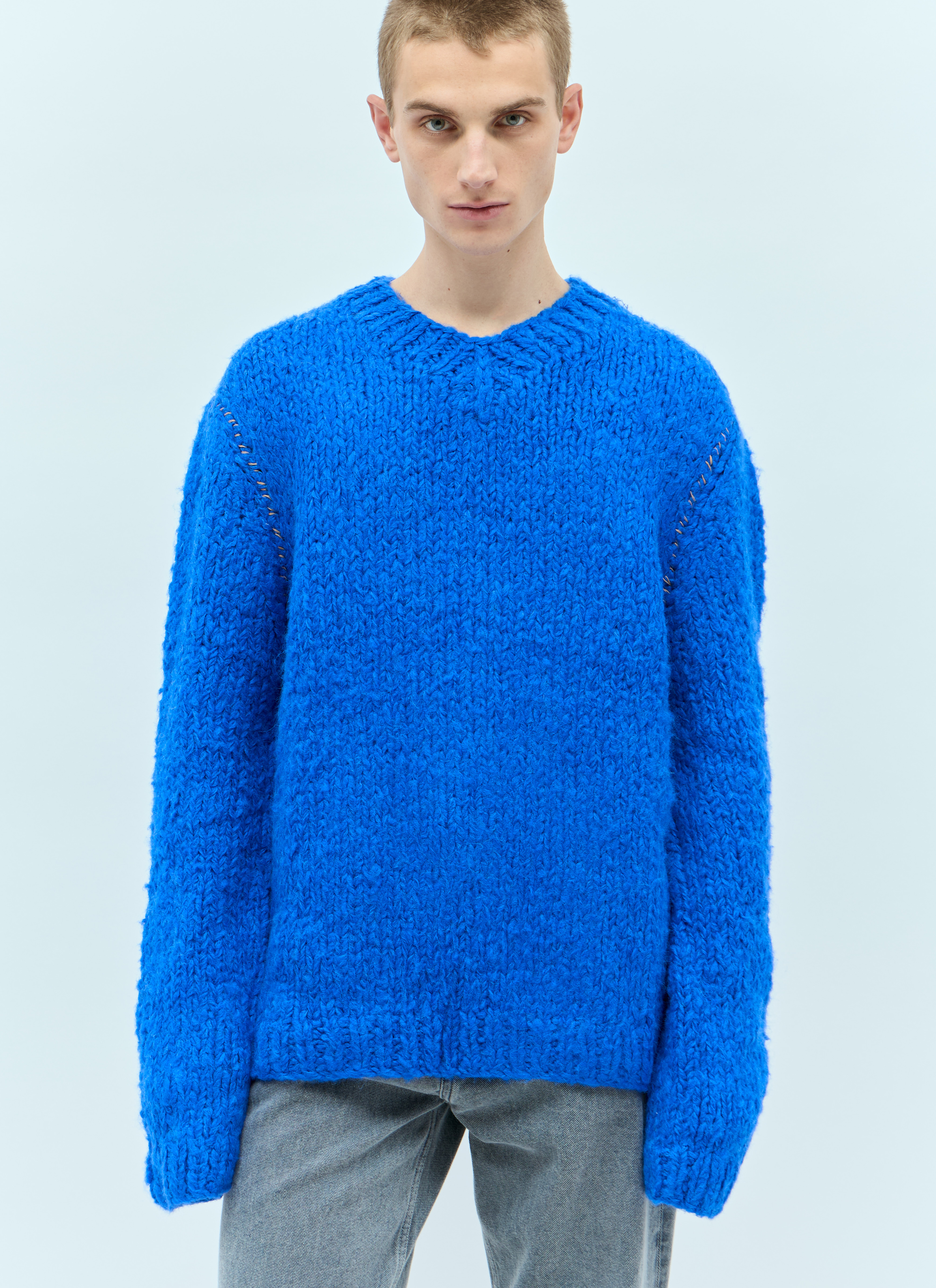 Acne Studios Knitted Alpaca Mix Sweater en Blue pour homme | LN