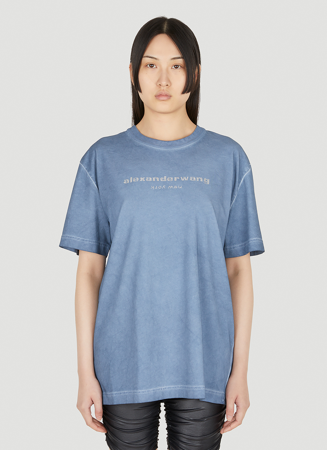 Alexander Wang Hotfix Logo T-Shirt in Blue | LN-CC