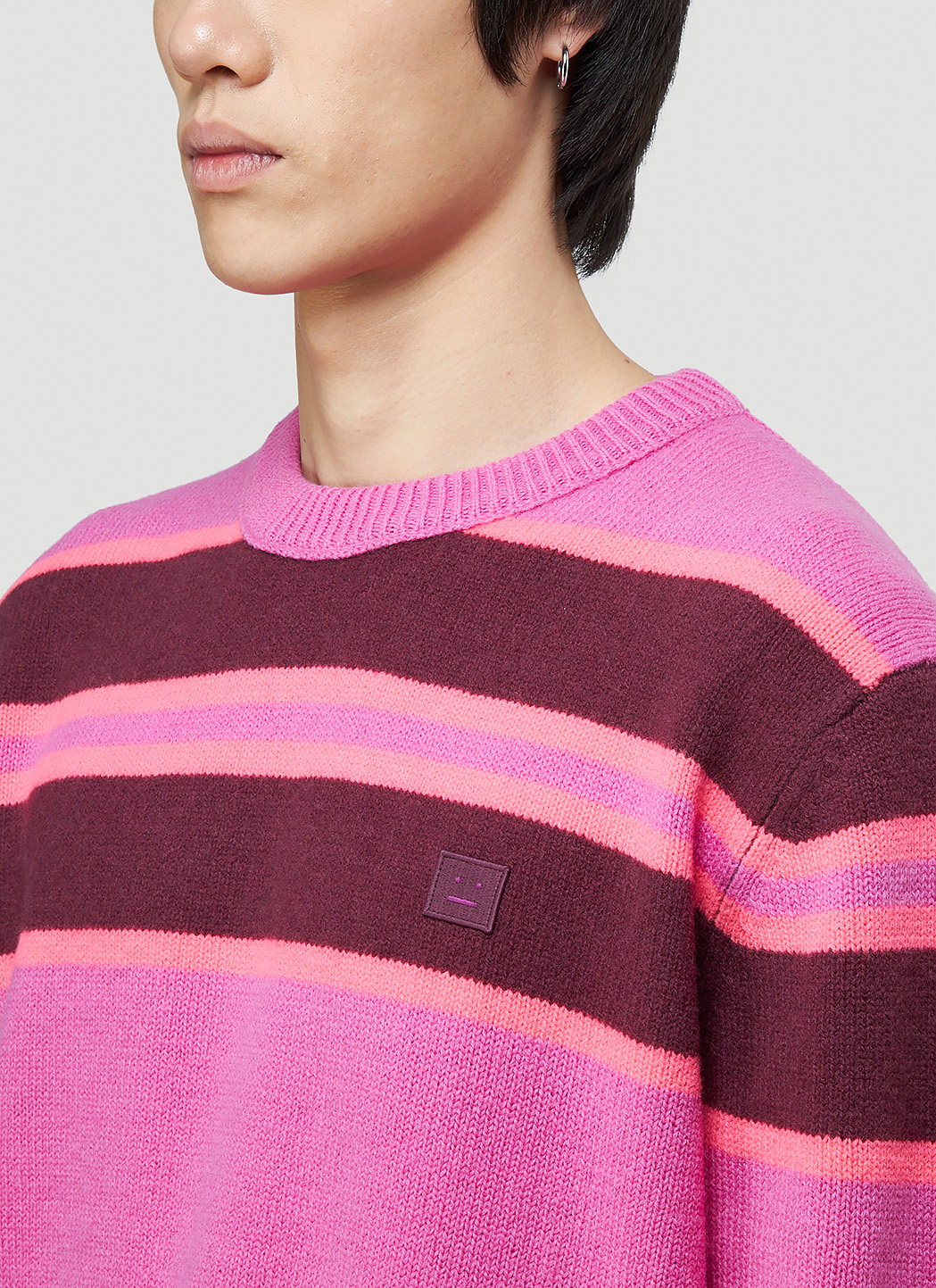 Acne Studios Unisex Striped Knit Sweater in Pink | LN-CC
