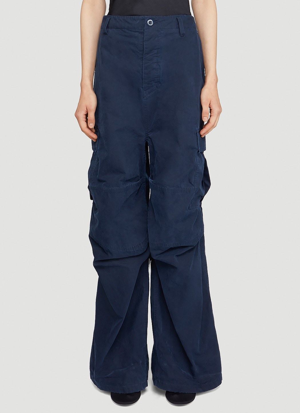 Balenciaga Women's Soft Cargo Pants in Blue