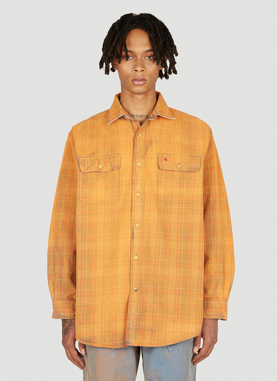 NOTSONORMAL Reflect Flannel Shirt in Orange | LN-CC®