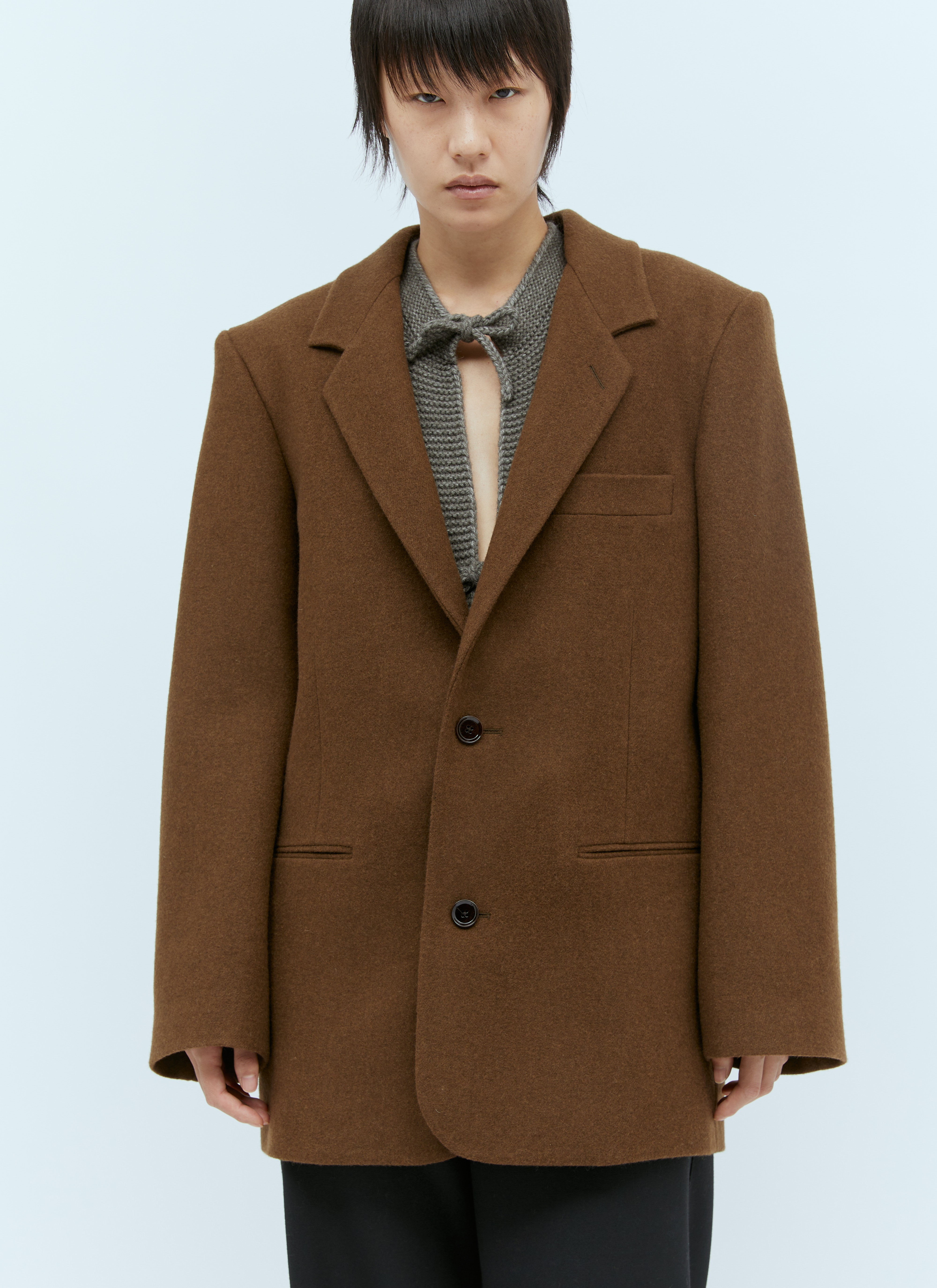Lemaire Boxy Single Breasted Blazer in Brown | LN-CC®